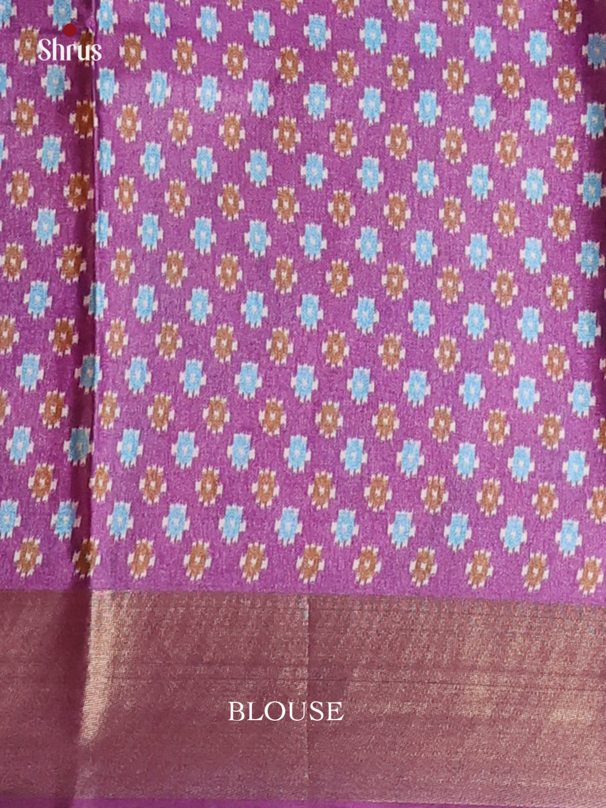 Purple - Printed Tussar Saree - Shop on Shrus.com