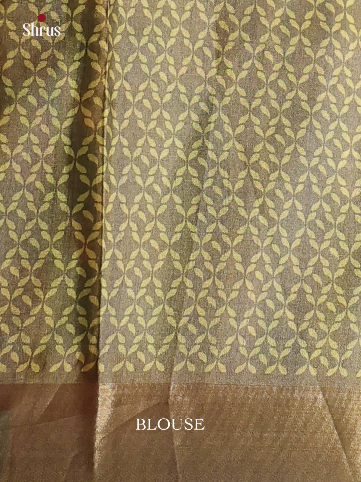 Cream & Green - Printed Tussar Saree - Shop on Shrus.com