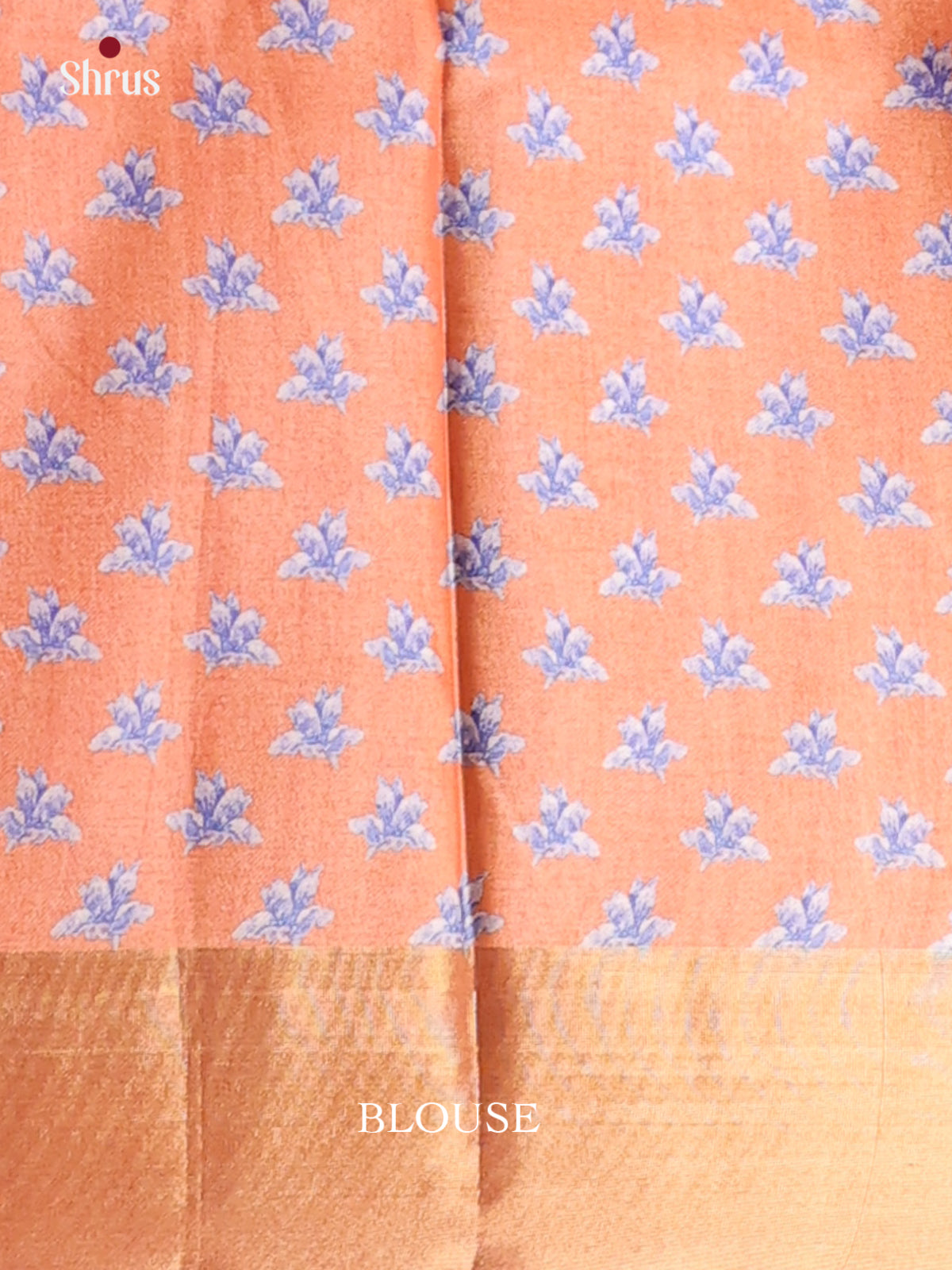 Brick - Printed Tussar Saree - Shop on Shrus.com