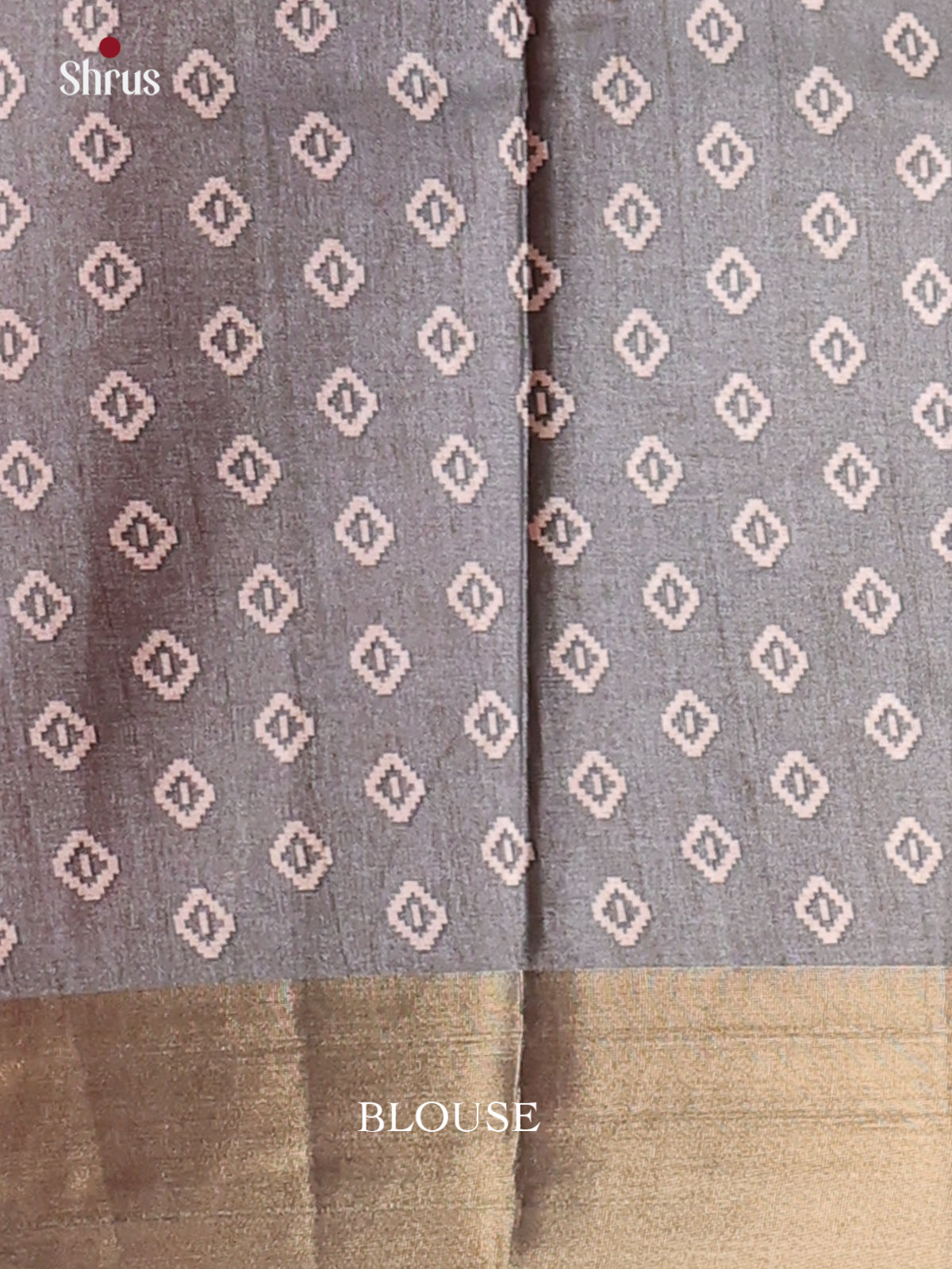 Pink & Grey - Printed Tussar Saree - Shop on Shrus.com