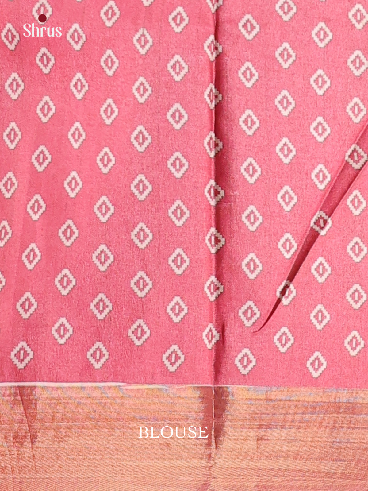 Lite Pink & Pink - Printed Tussar Saree - Shop on Shrus.com