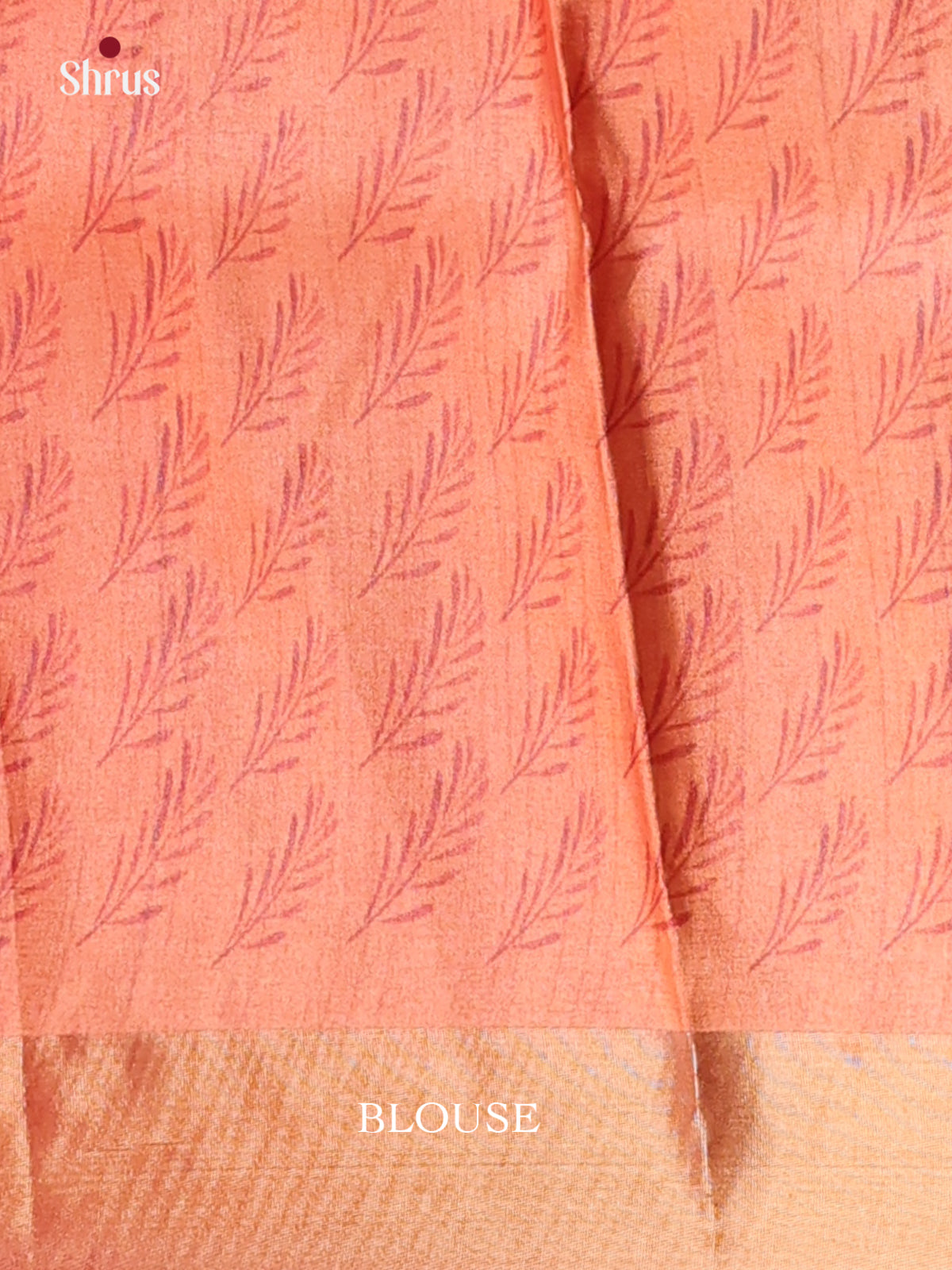 Cream , purple & Orange - Printed Tussar Saree - Shop on Shrus.com