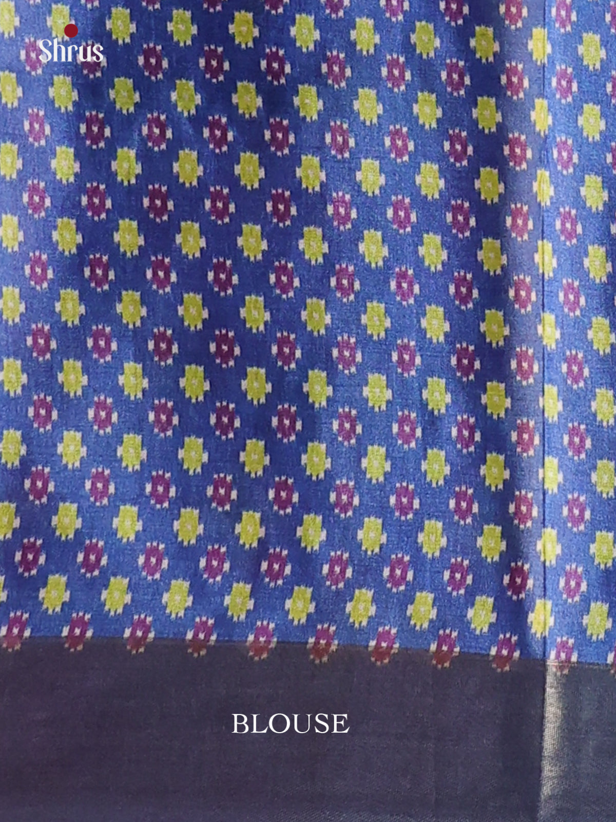 Blue & Purple - Printed Tussar Saree - Shop on Shrus.com