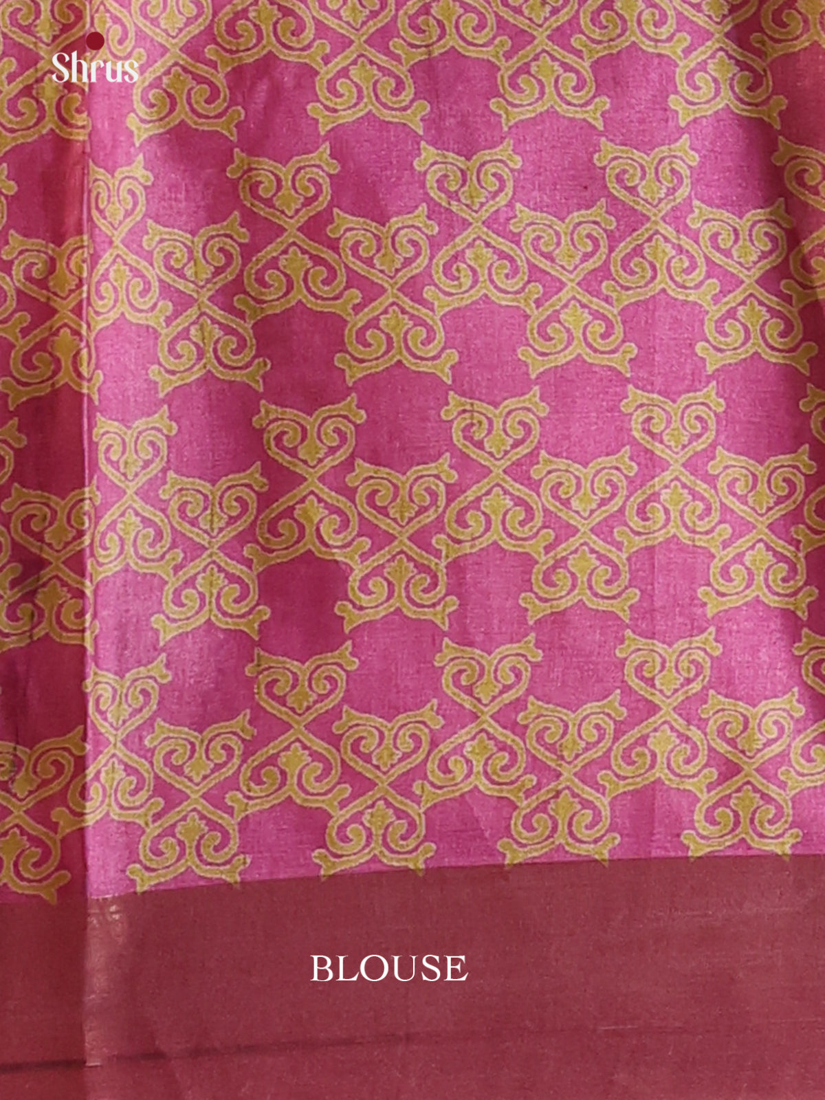 Pink - Printed Tussar Saree - Shop on Shrus.com