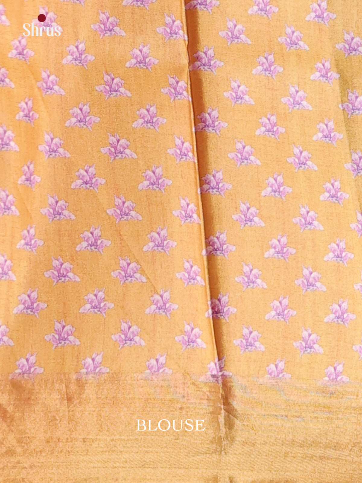 Mustard - Printed Tussar Saree - Shop on Shrus.com