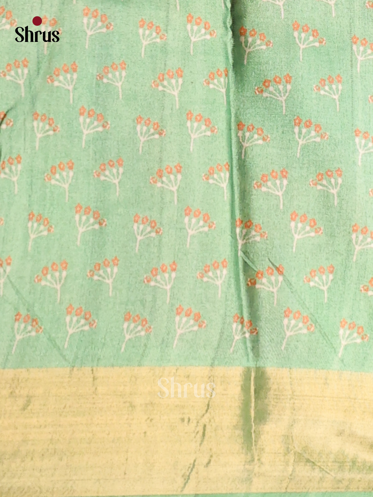 Dark onion Pink & Green - Printed Tussar saree - DCS04441 - Shop on Shrus.com