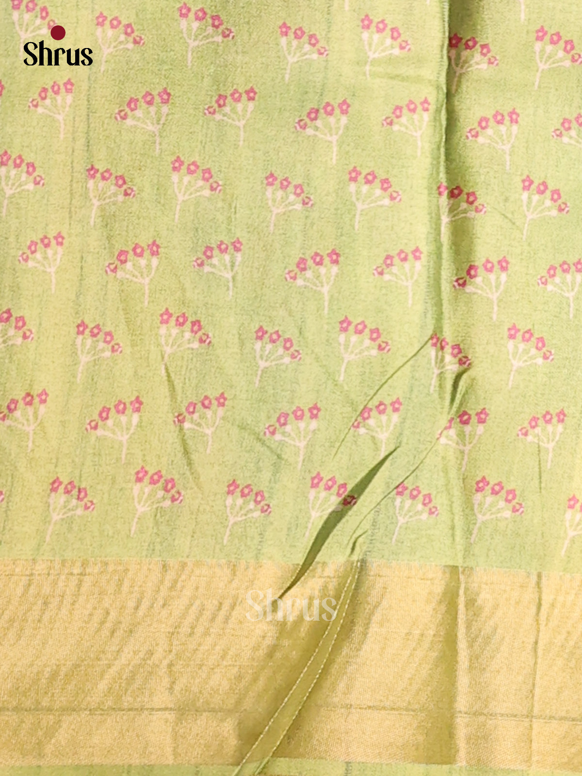 Purple & Green - Printed Tussar saree - DCS04443 - Shop on Shrus.com