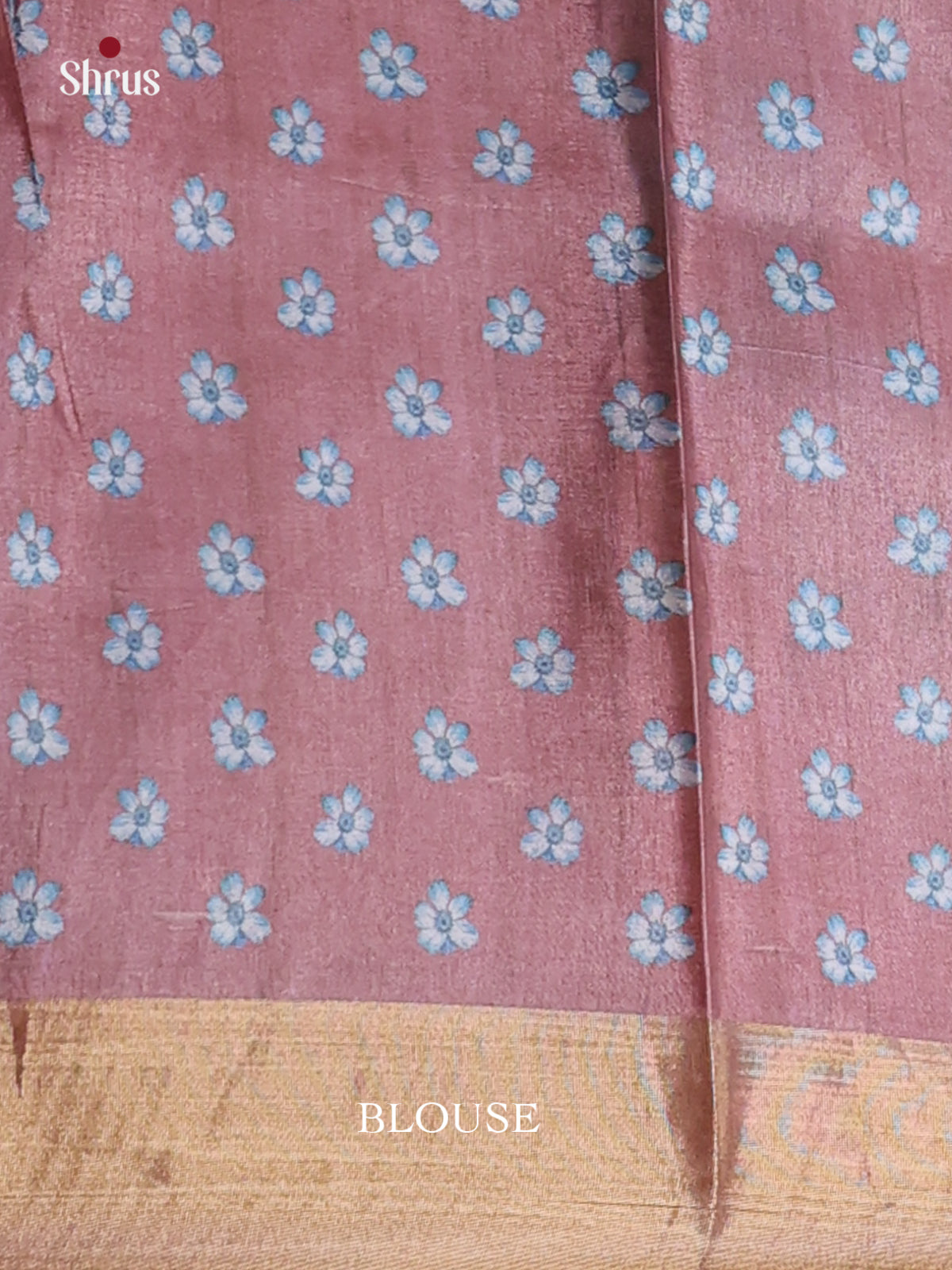 Onion PInk - Printed Tussar Saree - Shop on Shrus.com
