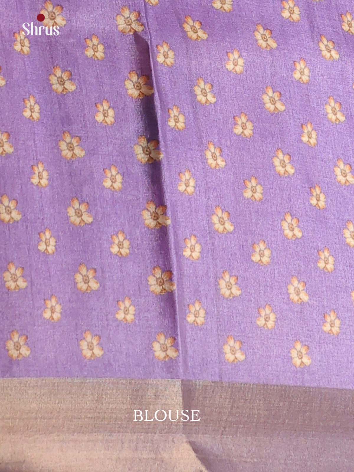 Lavender - Printed Tussar Saree - Shop on Shrus.com