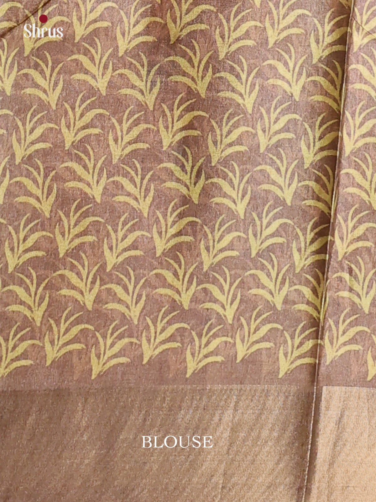 Cream & Brown - Printed Tussar Saree - Shop on Shrus.com
