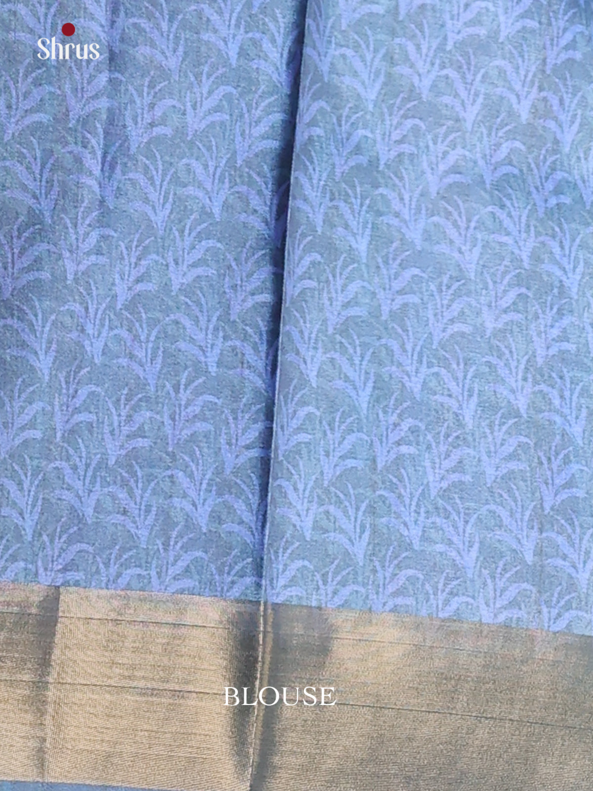Cream & Blue - Printed Tussar Saree - Shop on Shrus.com