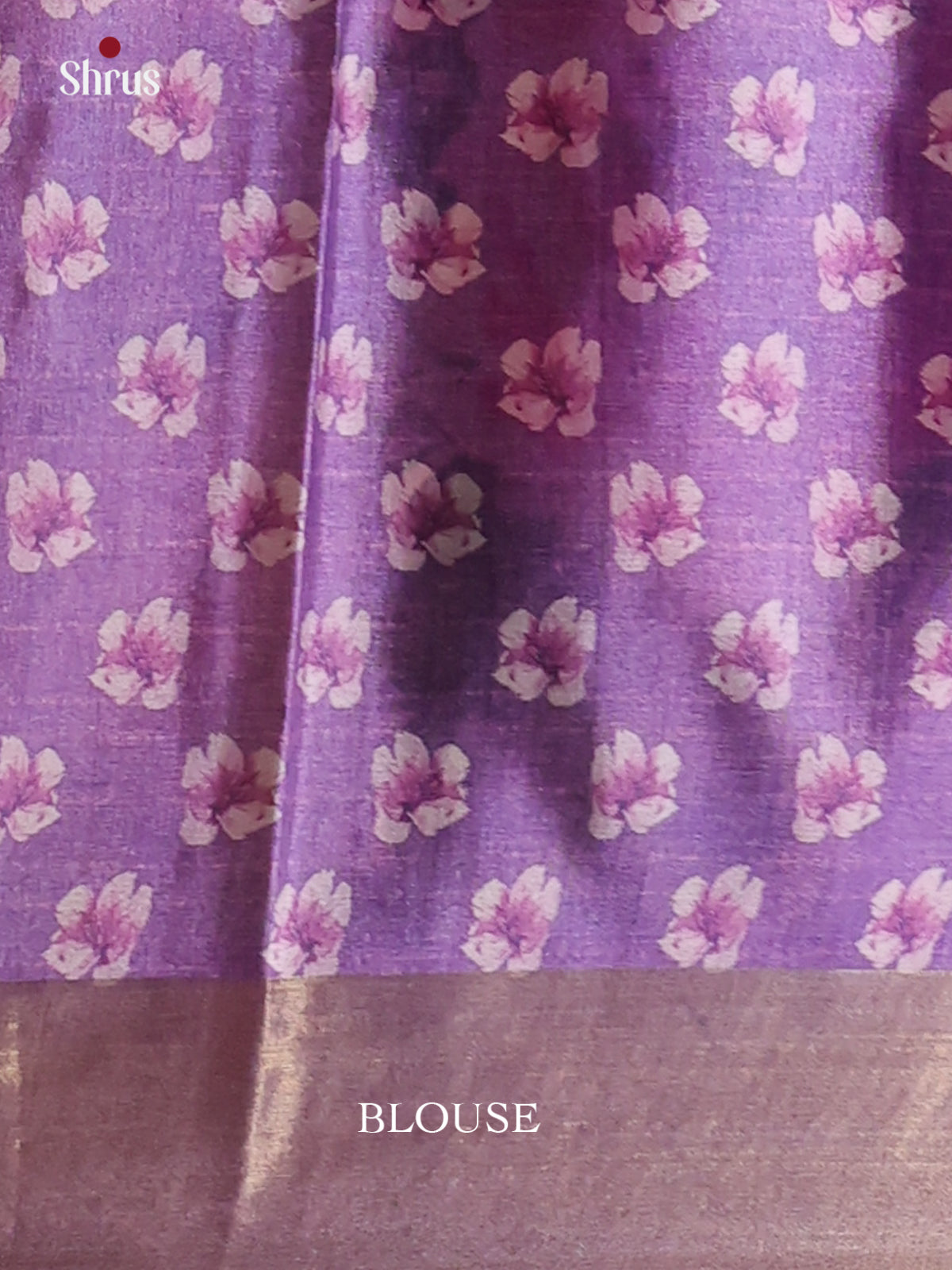 Lite Green & Purple - Printed Tussar Saree - Shop on Shrus.com