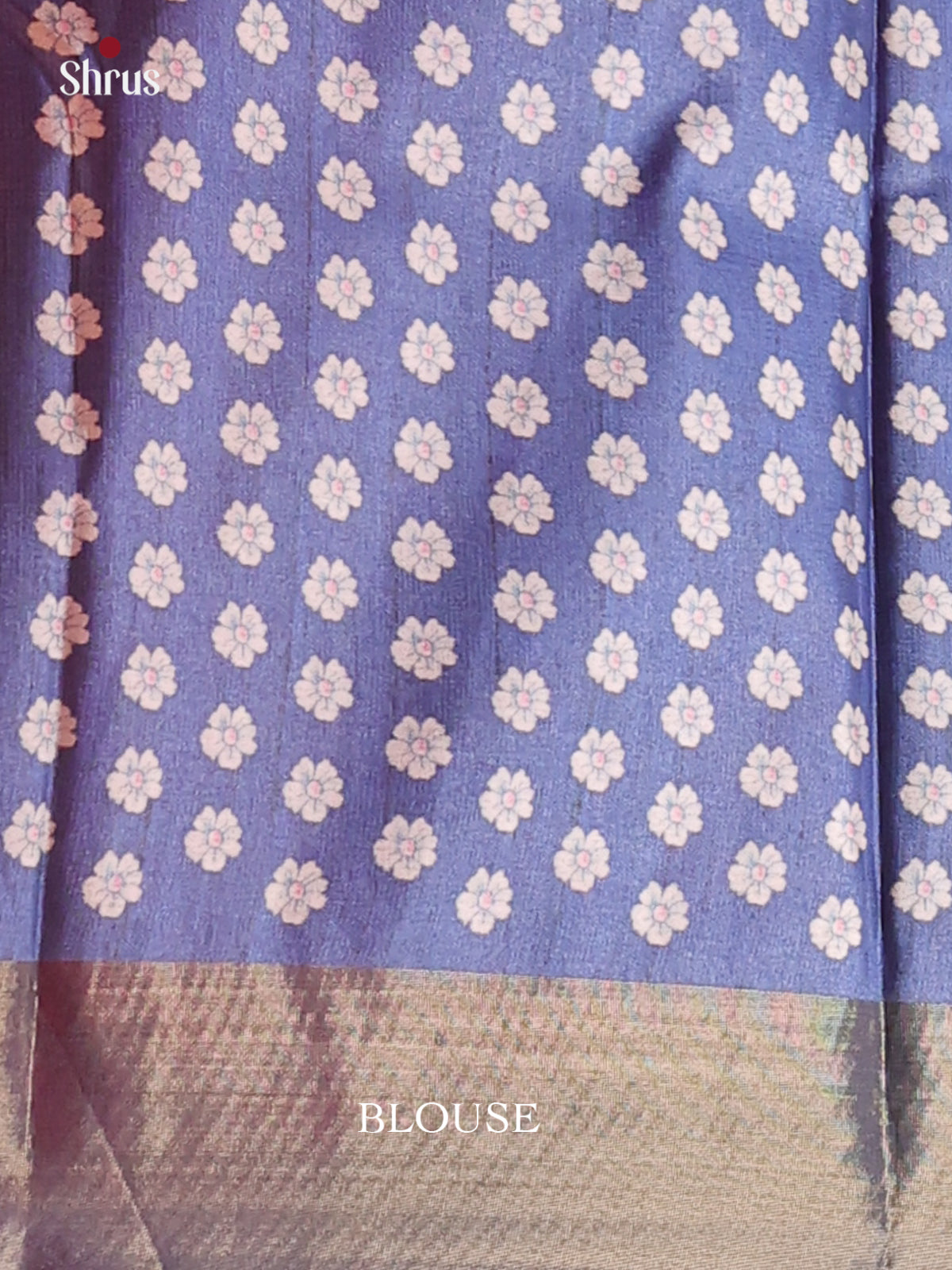 Blue - Printed Tussar Saree - Shop on Shrus.com