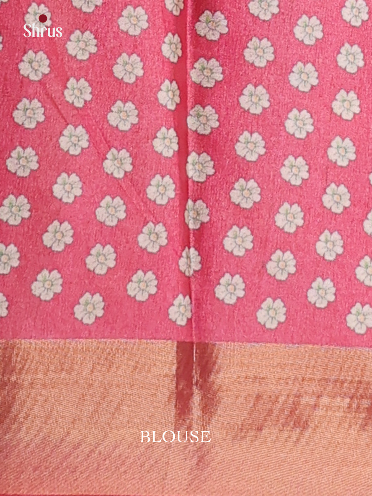 Pink - Printed Tussar Saree - Shop on Shrus.com