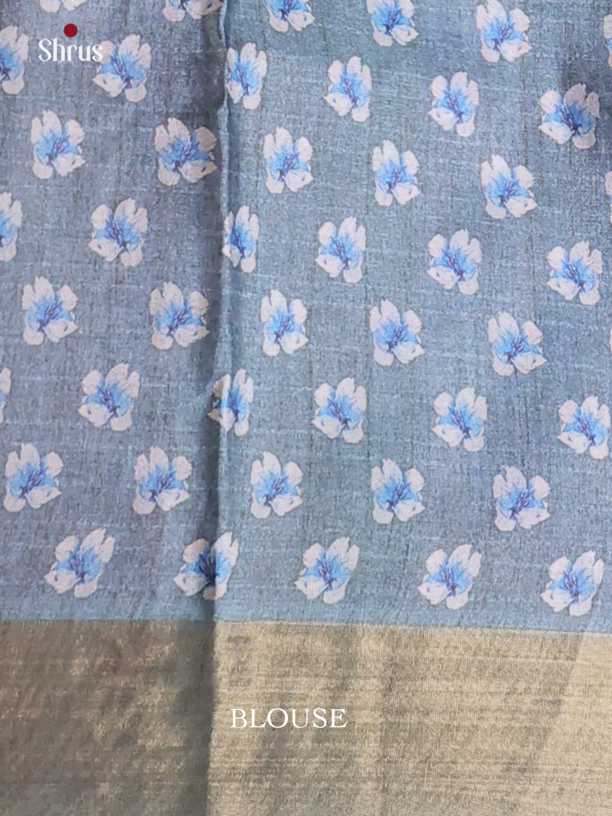 Pink & Grey - Printed Tussar Saree - Shop on Shrus.com