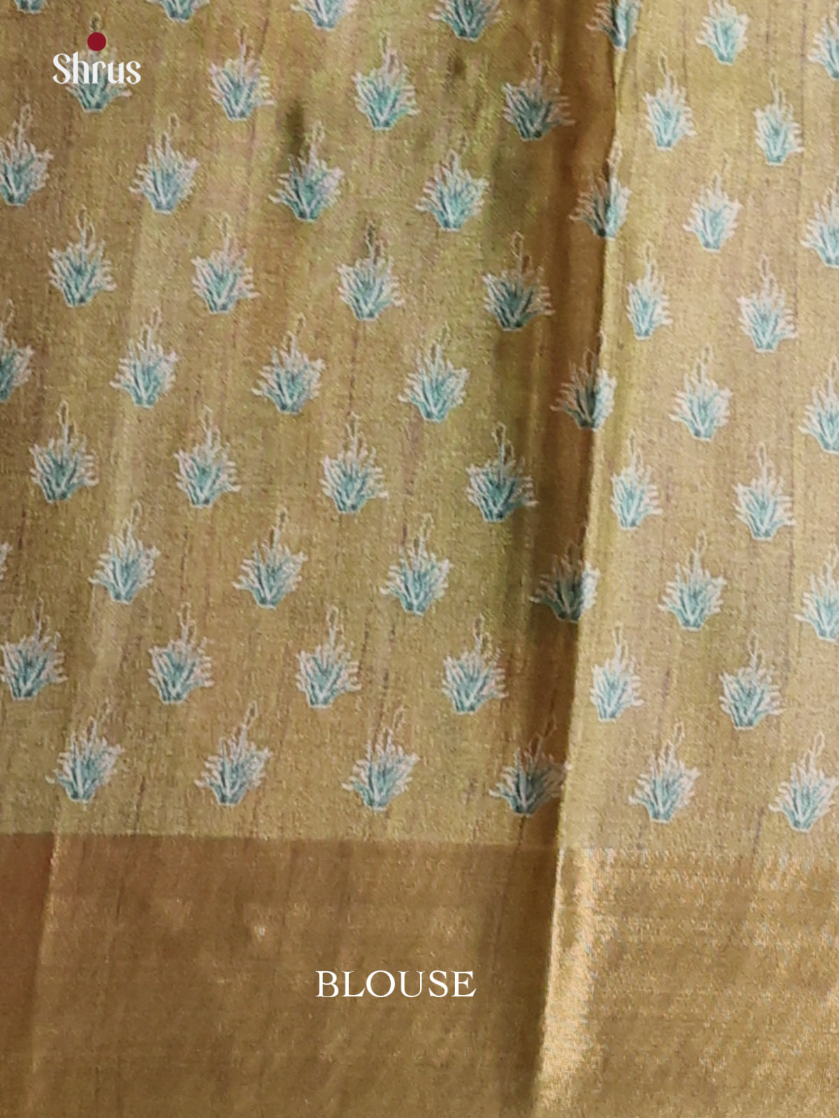 Brown & Green - Printed Tussar Saree - Shop on Shrus.com