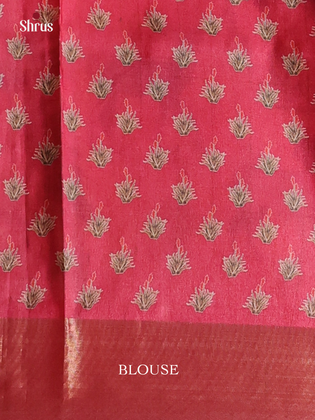 Blue & Maroon - Printed Tussar Saree - Shop on Shrus.com