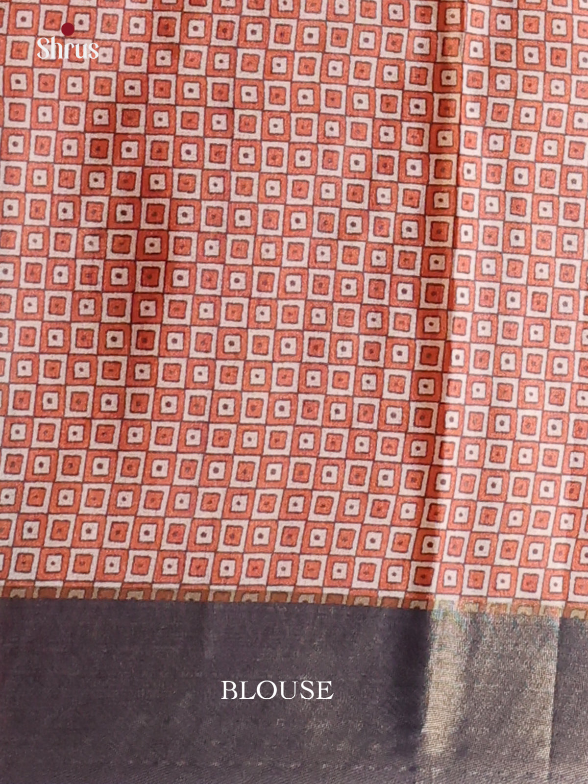 Brick & Blue - Printed Tussar Saree - Shop on Shrus.com