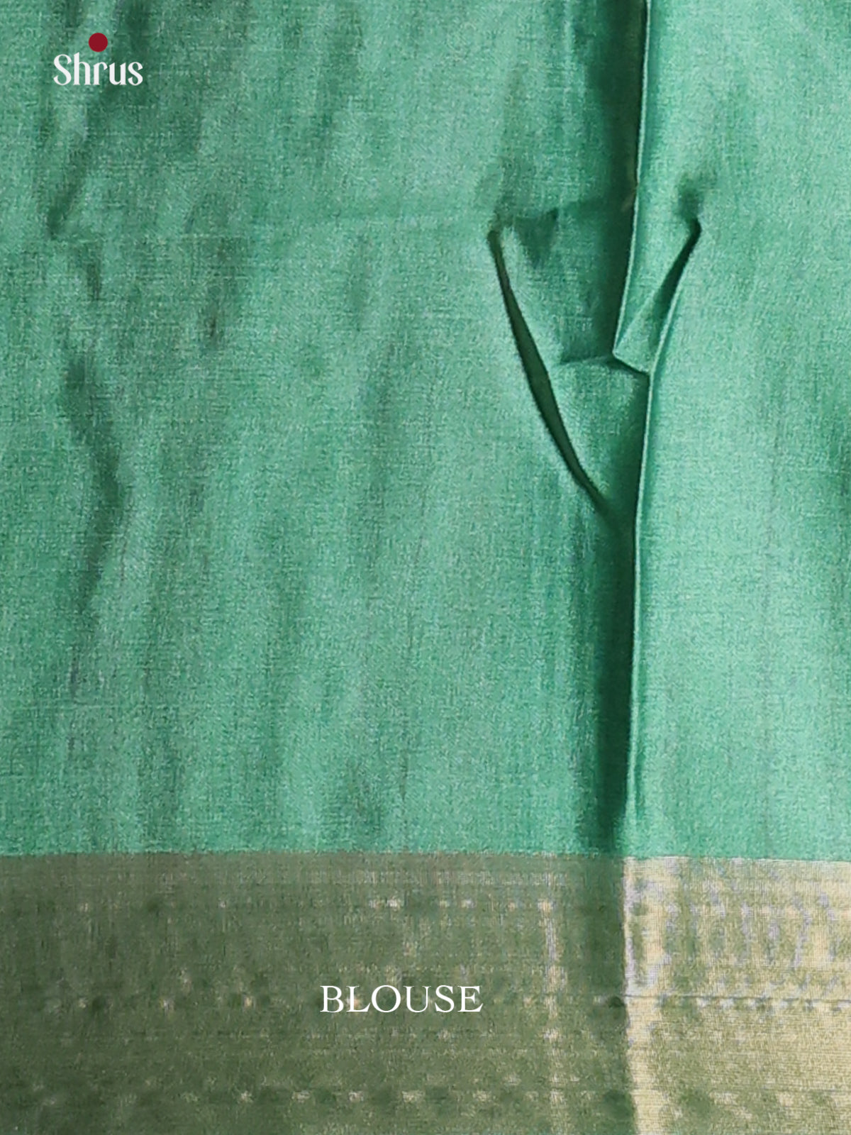 Cream & Green - Printed Tussar Saree - Shop on Shrus.com