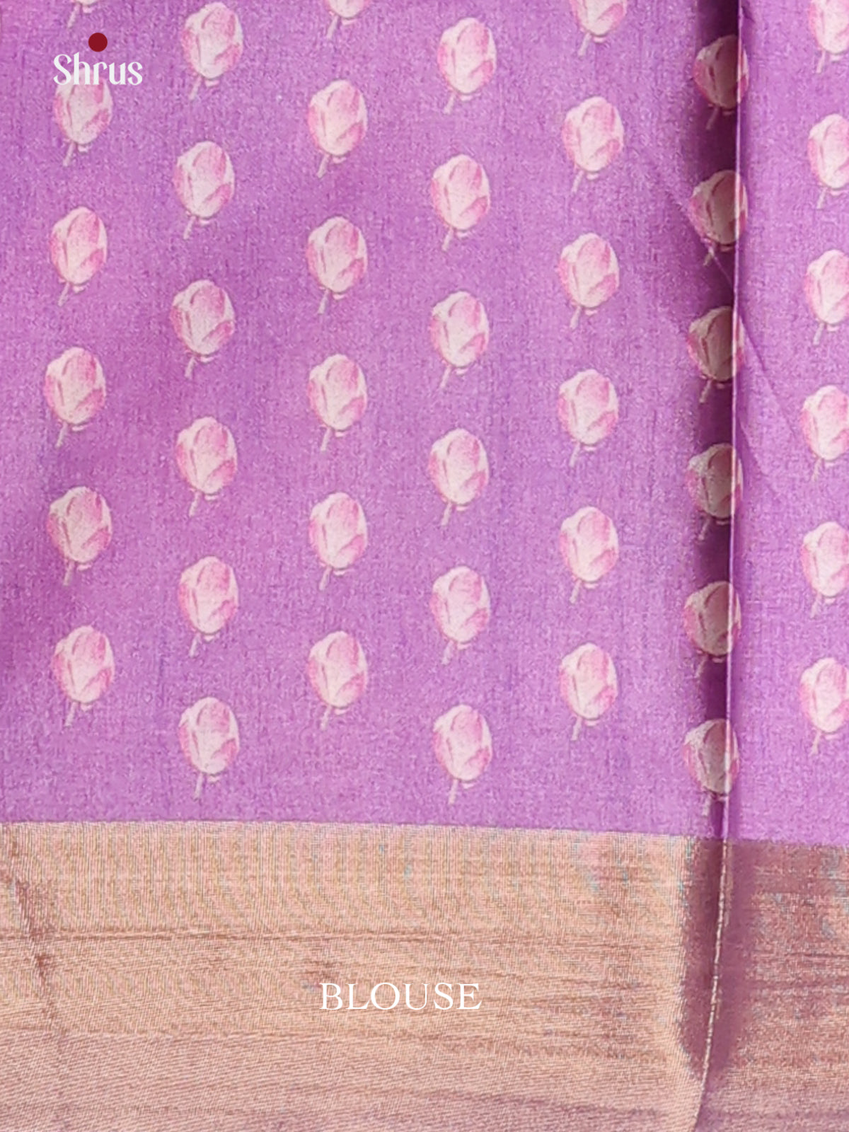 Purple - Printed Tussar Saree - Shop on Shrus.com