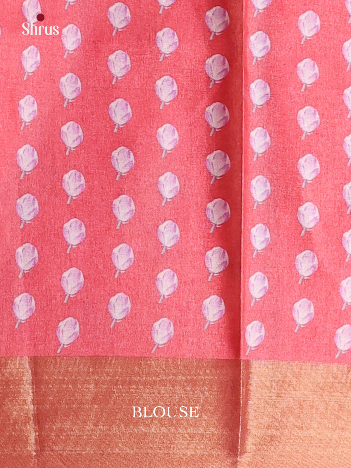Pink - Printed Tussar Saree - Shop on Shrus.com