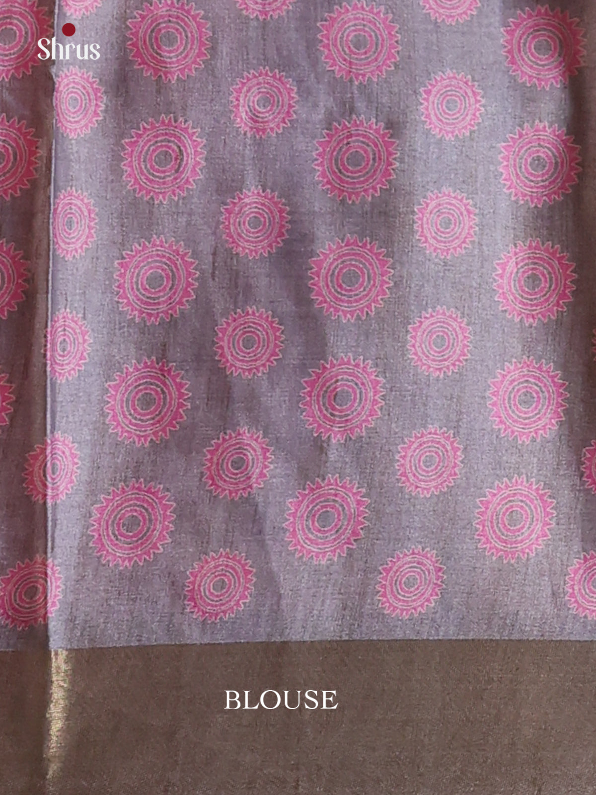 Cream & Grey - Printed Tussar Saree - Shop on Shrus.com