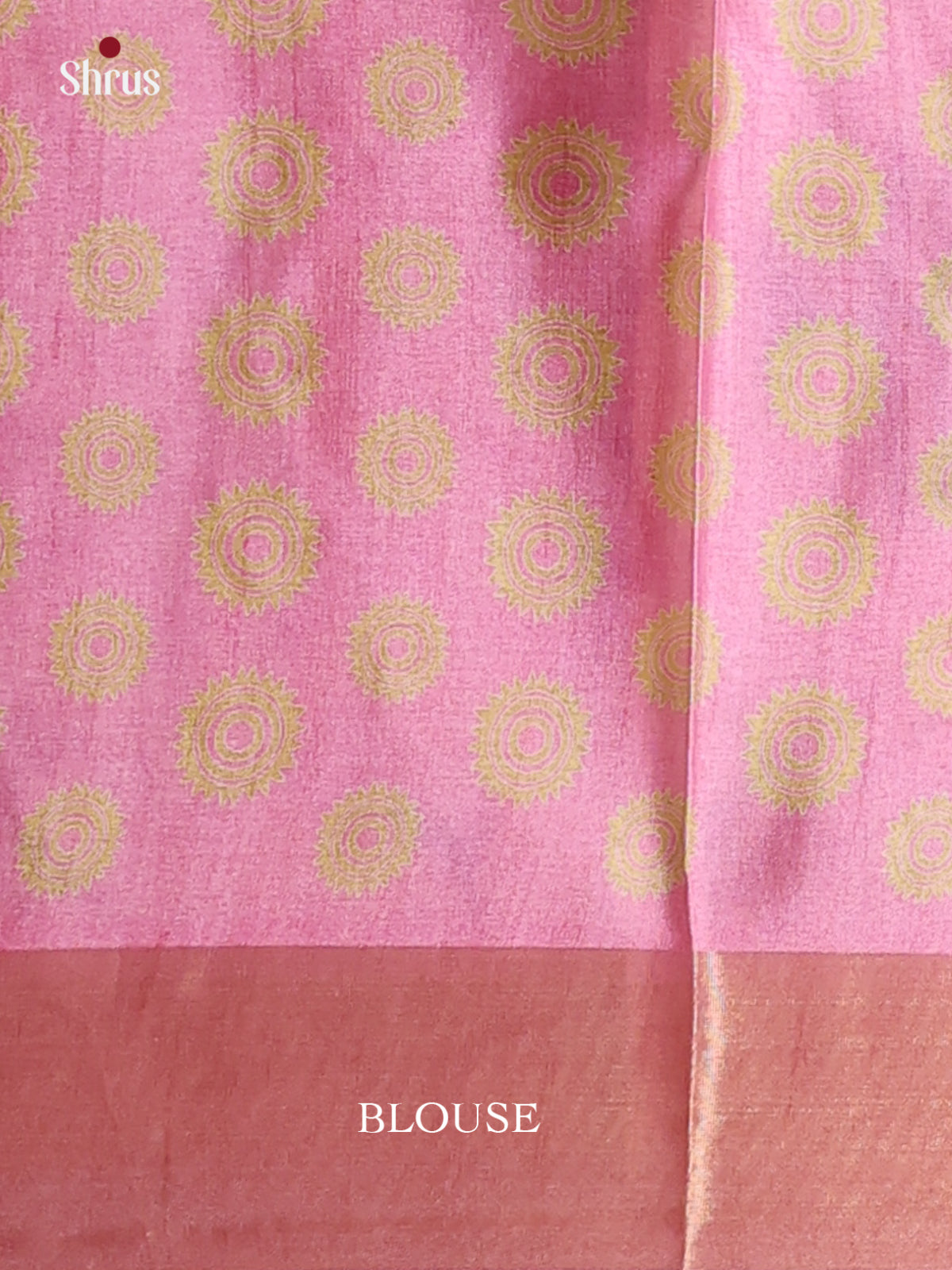 Pastel Pink - Printed Tussar Saree - Shop on Shrus.com