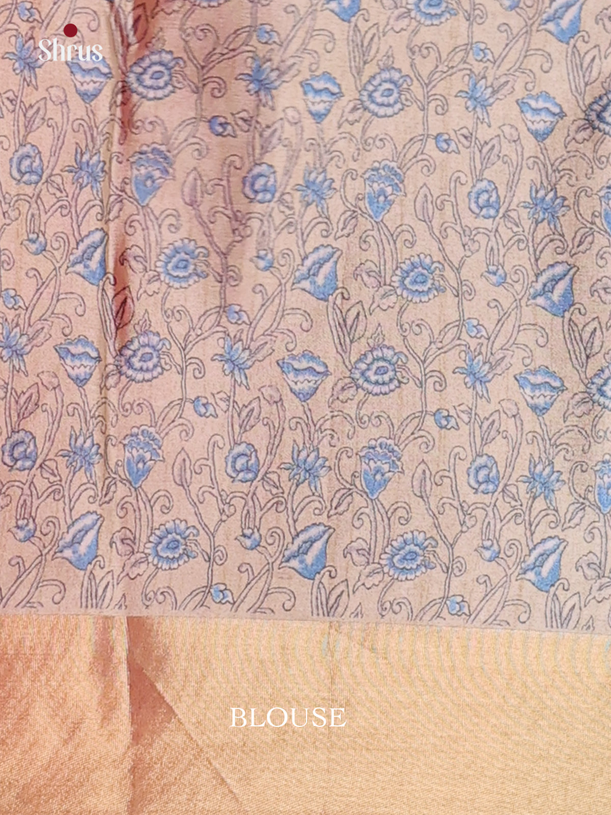 Cream - Printed Tussar Saree - Shop on Shrus.com