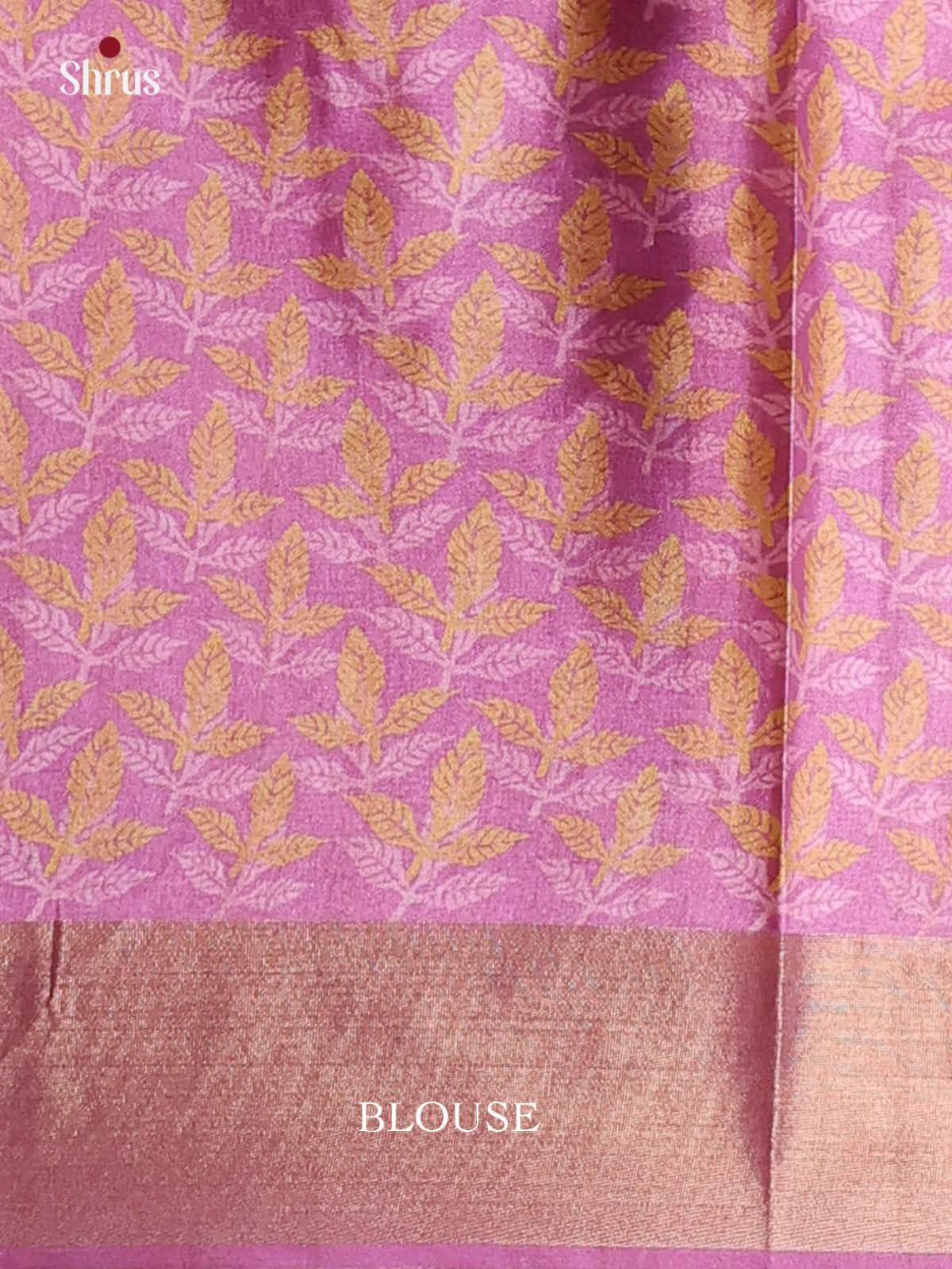 Mustard & Pink- Printed Tussar Saree - Shop on Shrus.com