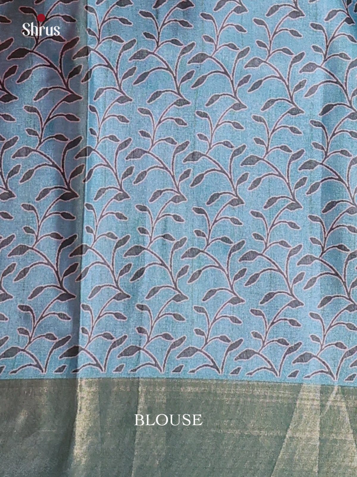 Pink & Blue - Printed Tussar Saree - Shop on Shrus.com