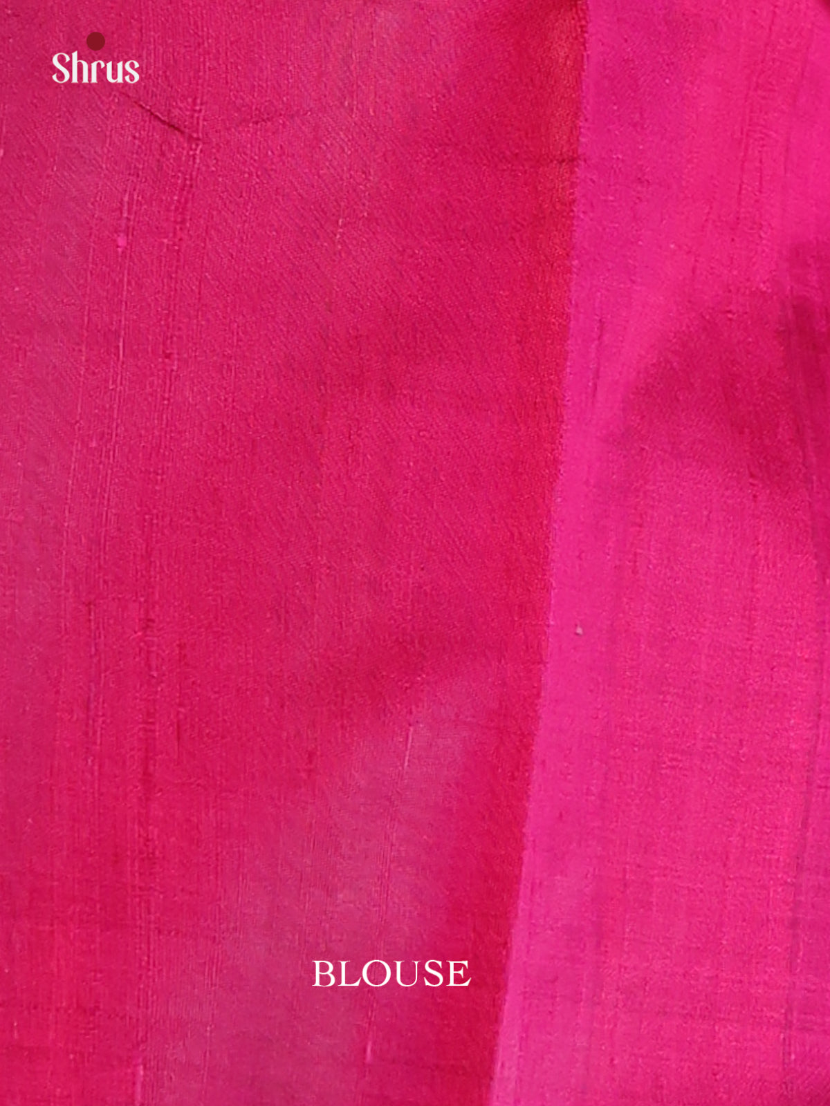 Mustardy Green & Maroon - Raw Silk Saree - Shop on Shrus.com