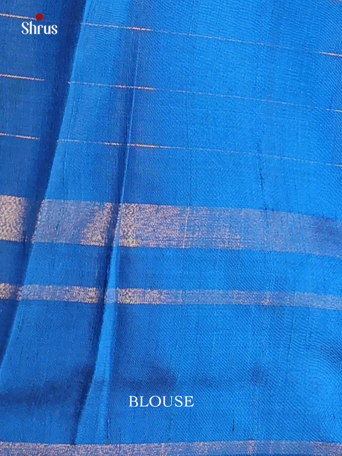 Navy Blue & Blue- Raw Silk Saree - Shop on Shrus.com