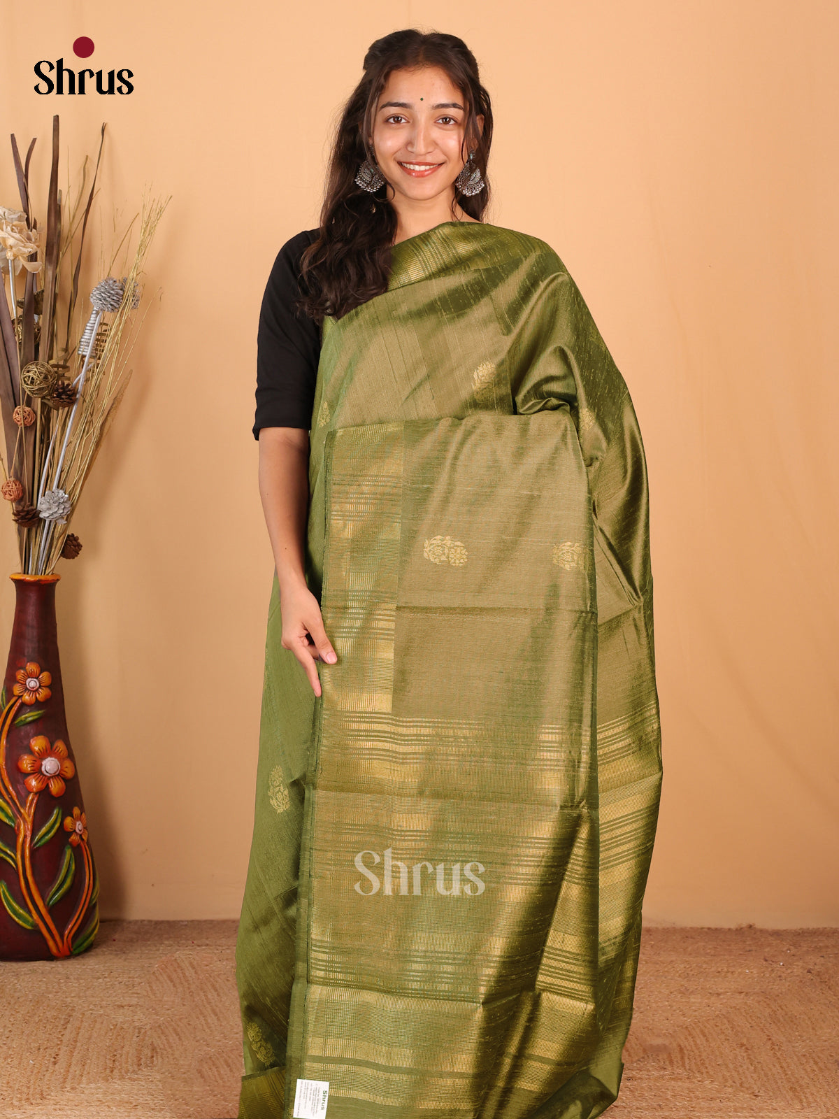 Green(Single Tone) - Raw Silk Saree