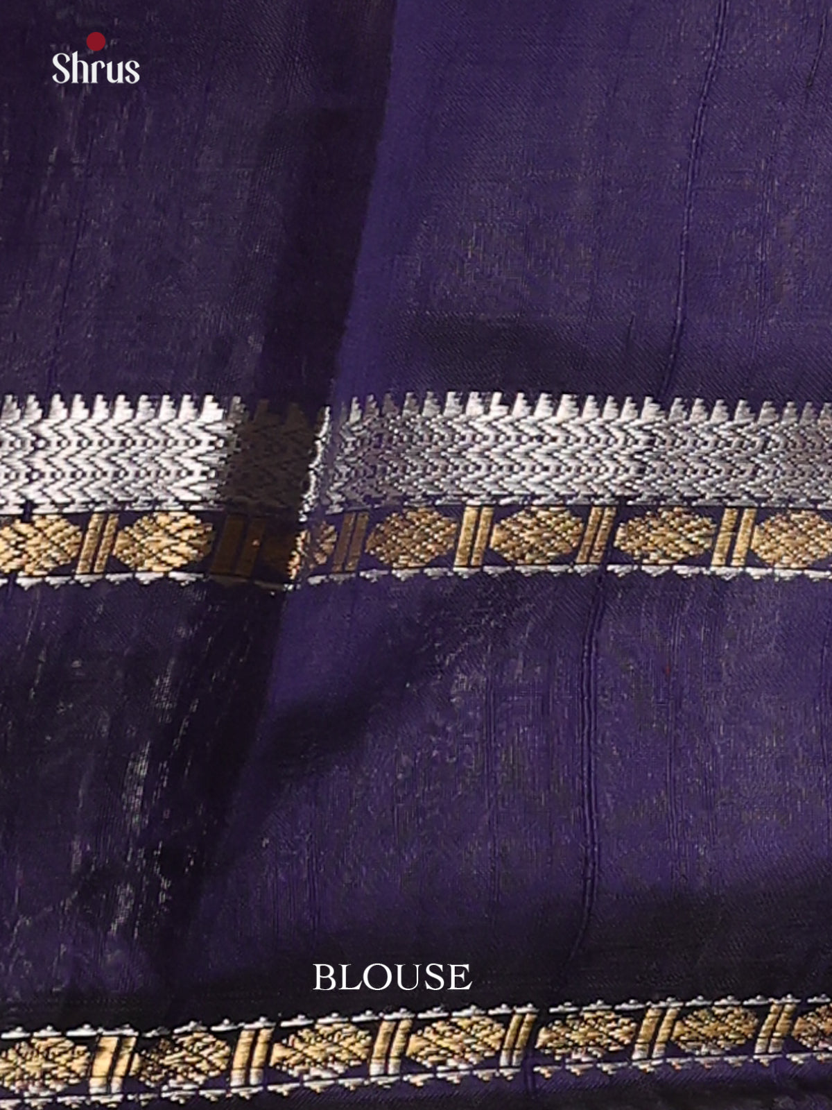Maroon & Blue - Raw Silk Saree - Shop on Shrus.com
