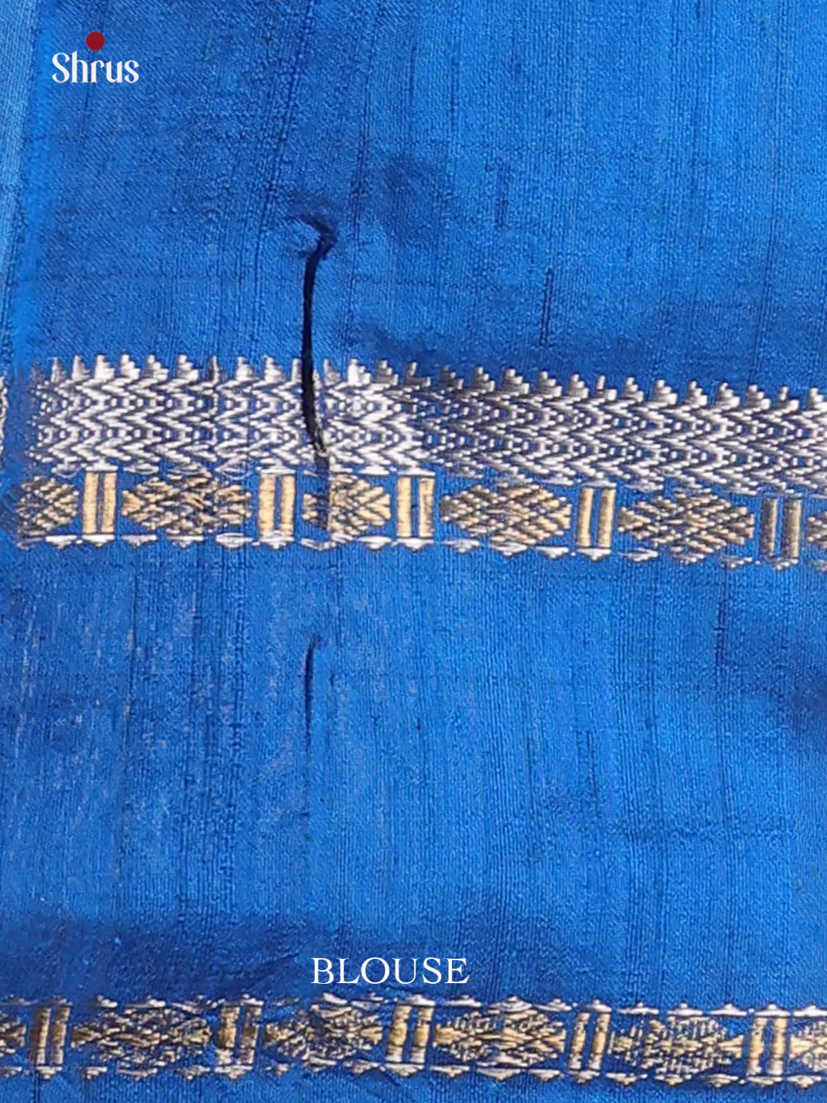 Navy Blue & Blue - Raw Silk Saree - Shop on Shrus.com
