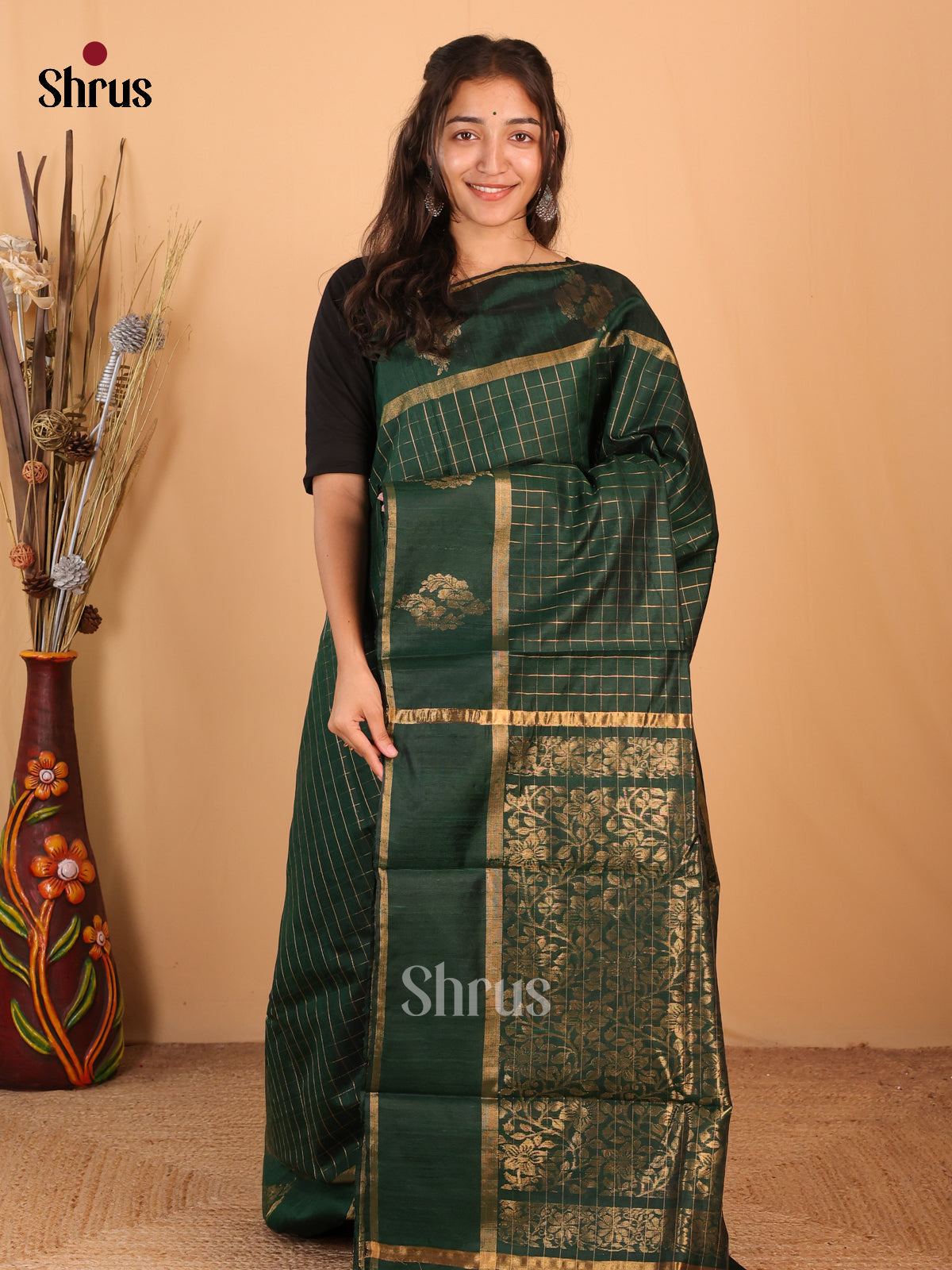 DCS05080 - Raw Silk Saree - Shop on Shrus.com