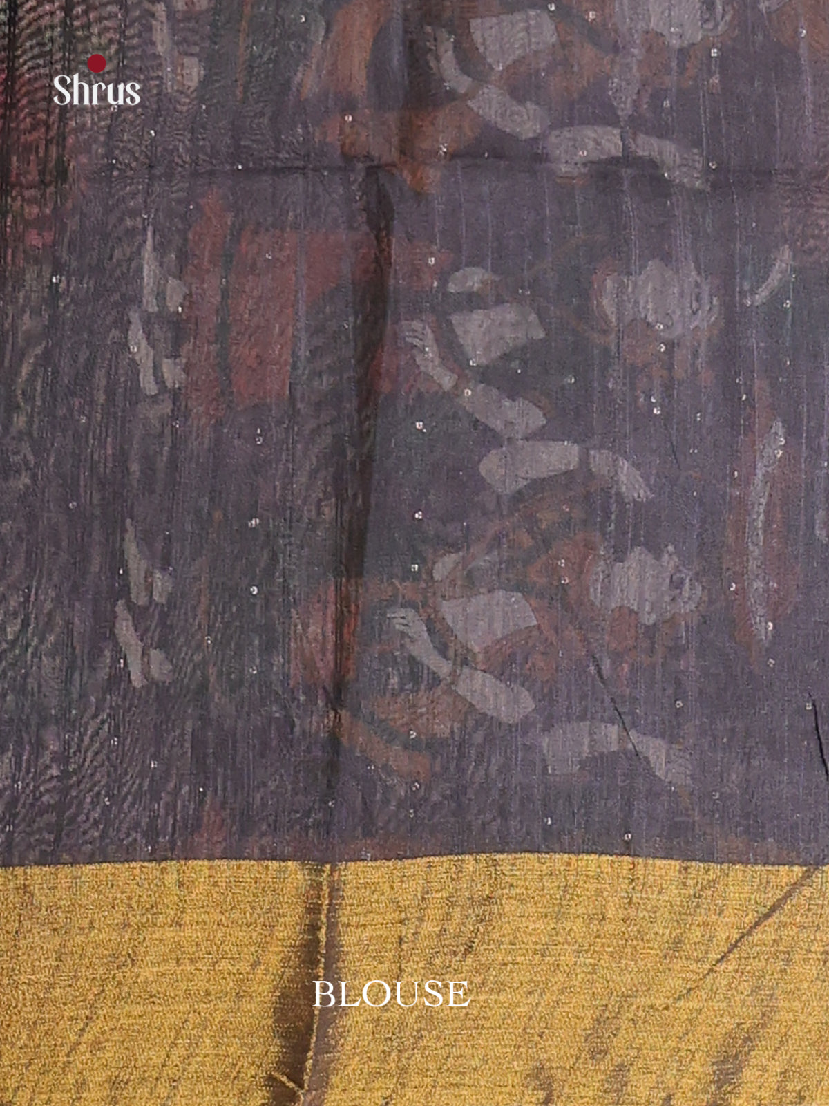 Orange & Black - Printed Tussar Saree - Shop on Shrus.com