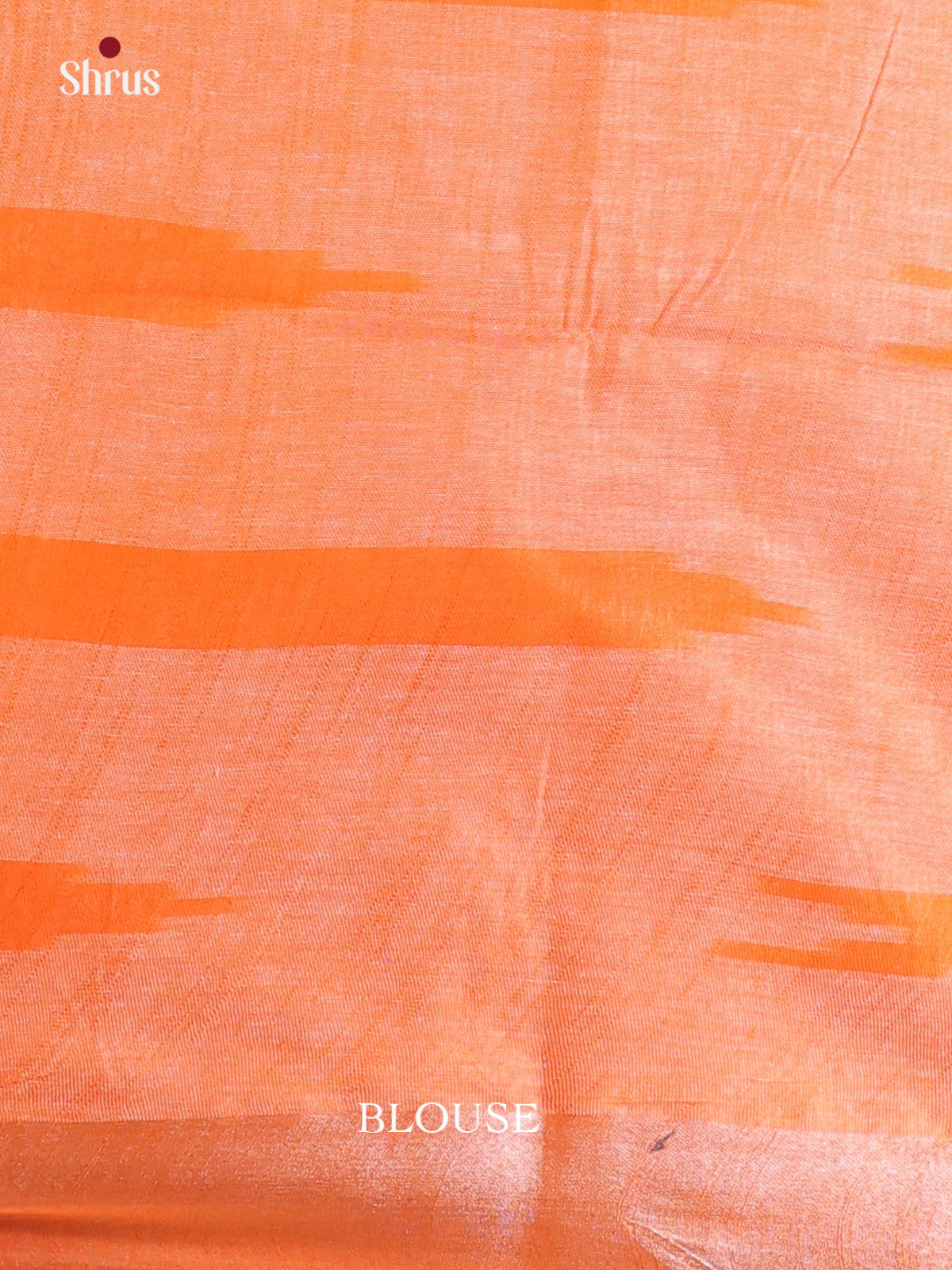 White & Orange - Semi Ikkat Saree - Shop on Shrus.com