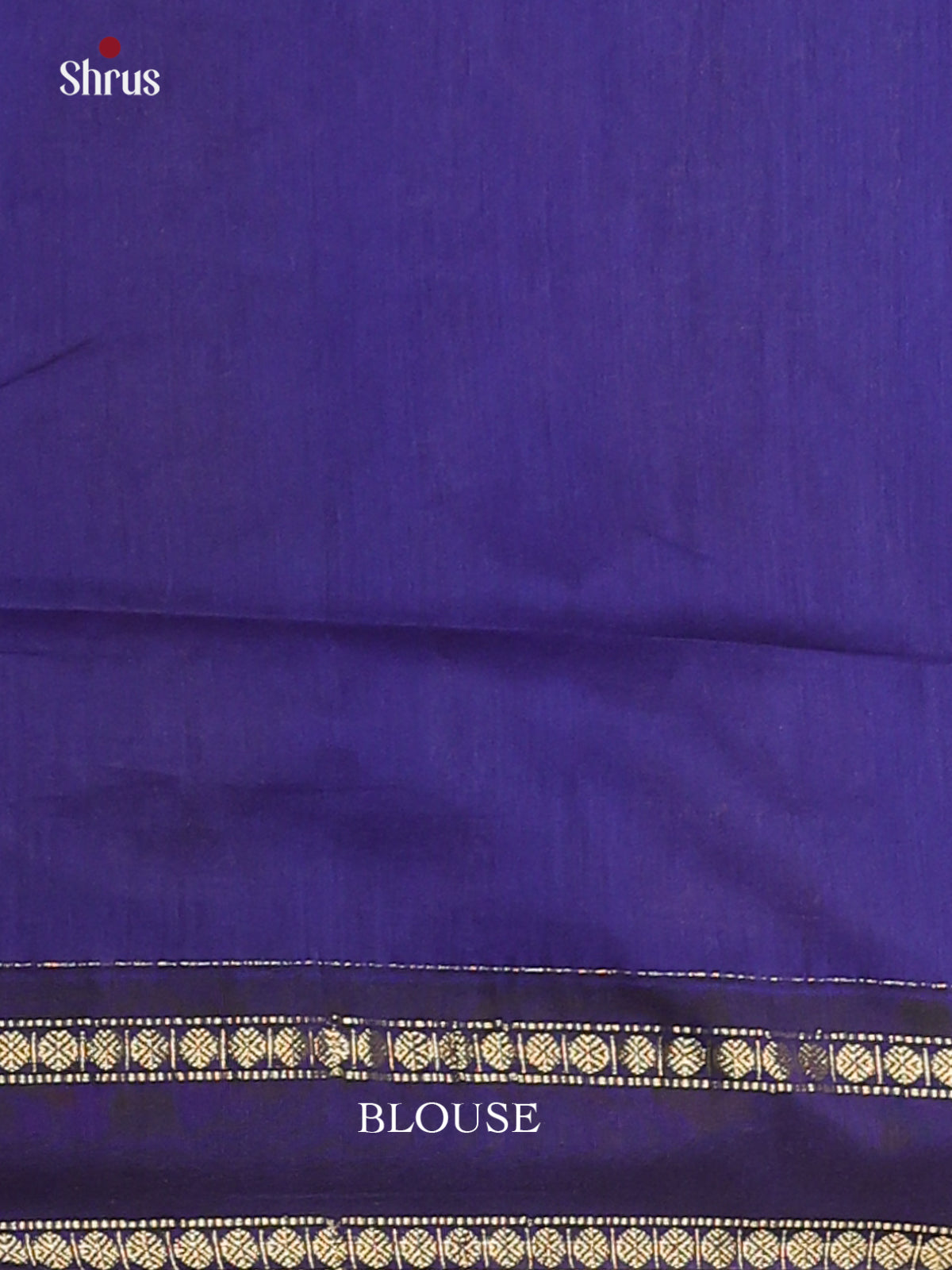 Charming Maroon Kalyani Cotton Saree with Buttas, Contrast Blue Rettapet Border & Pallu with Golden Zari. - Shop on Shrus.com