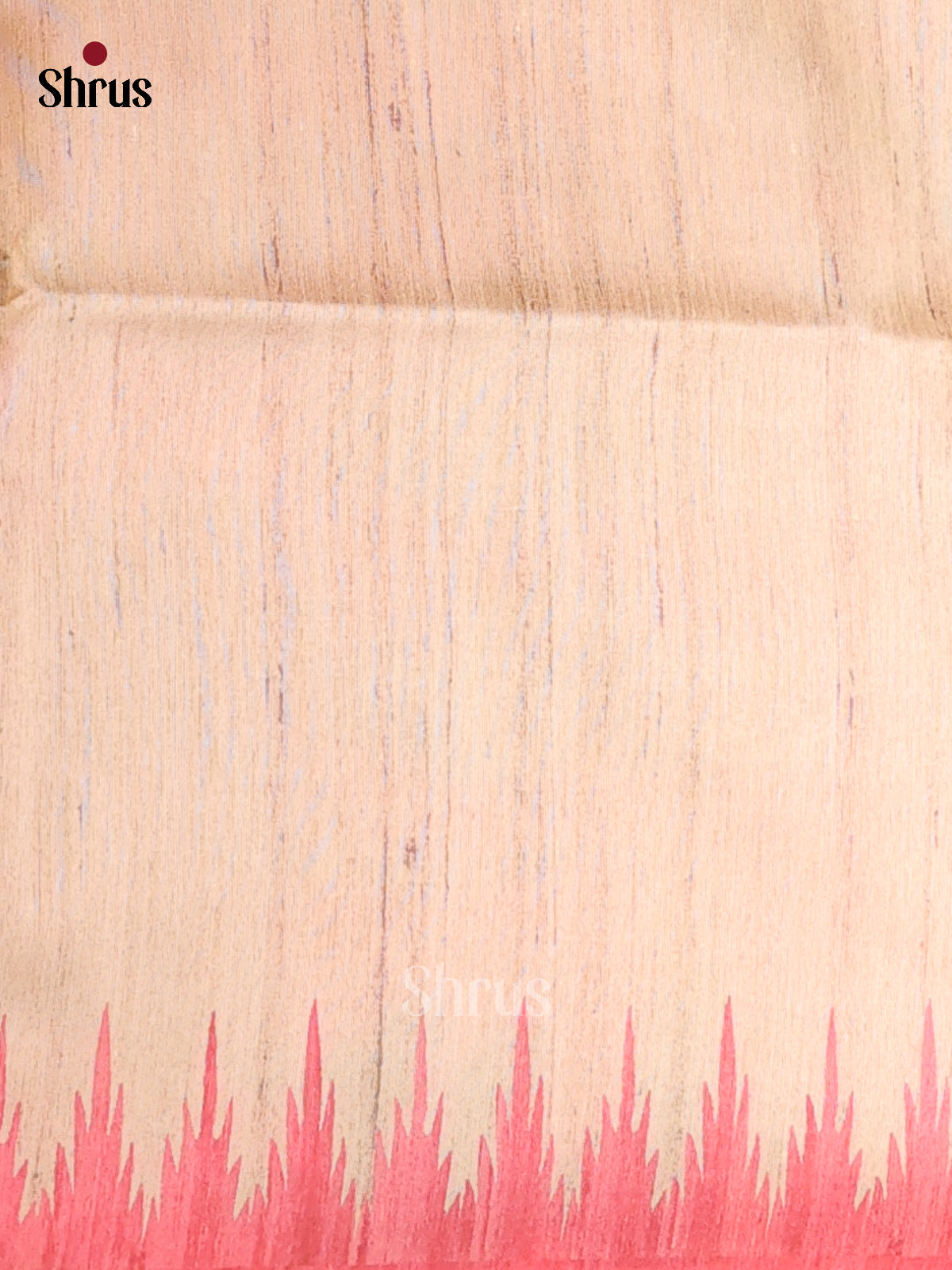 Cream & Red- Printed Madhubani Saree - Shop on Shrus.com