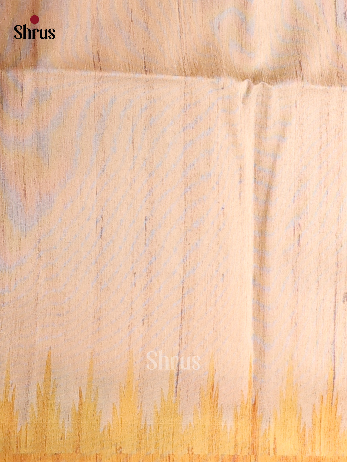 Cream & Yellow- Printed Madhubani Saree - Shop on Shrus.com