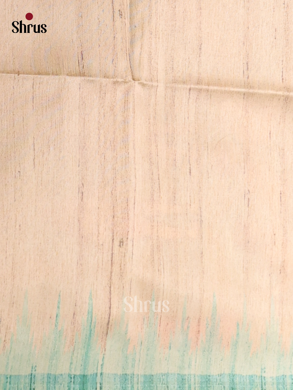 Cream & Blue - Printed Madhubani Saree - Shop on Shrus.com