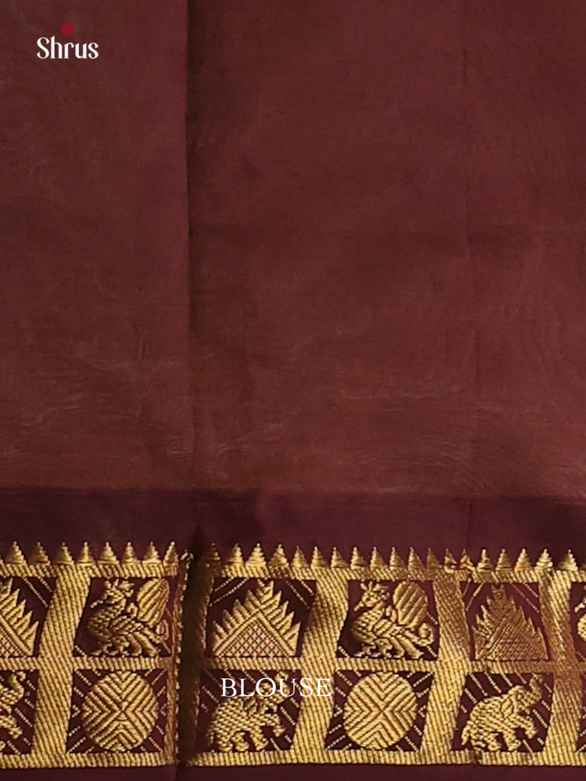 Sandal & Brown - Silkcotton-halfpure Saree - Shop on Shrus.com