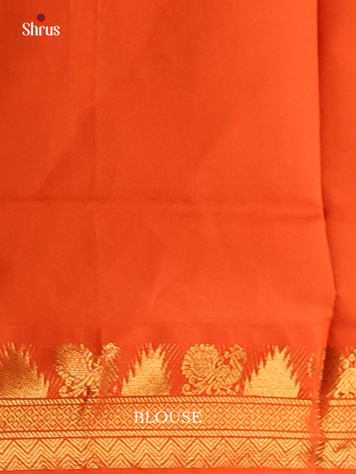 Double Shaded Green & Orange- Silkcotton-halfpure Saree - Shop on Shrus.com