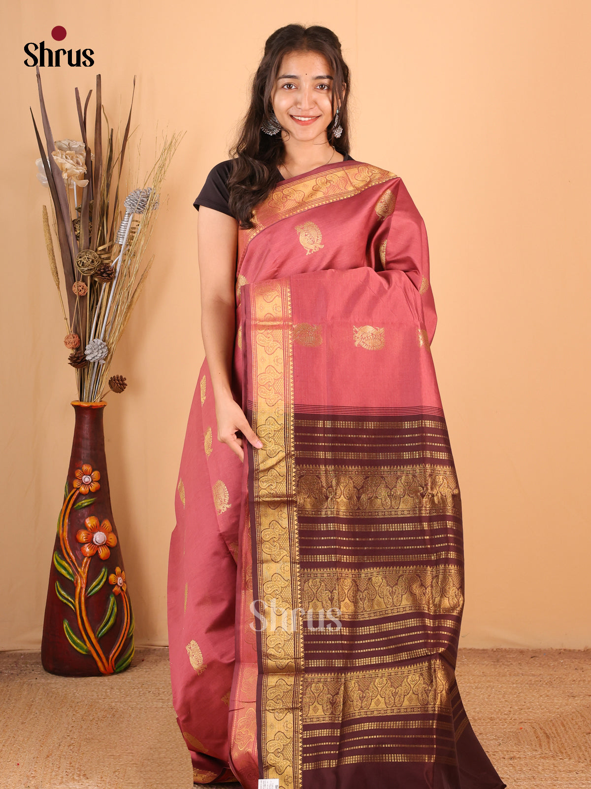 DCS07205 - Silkcotton-halfpure Saree - Shop on Shrus.com