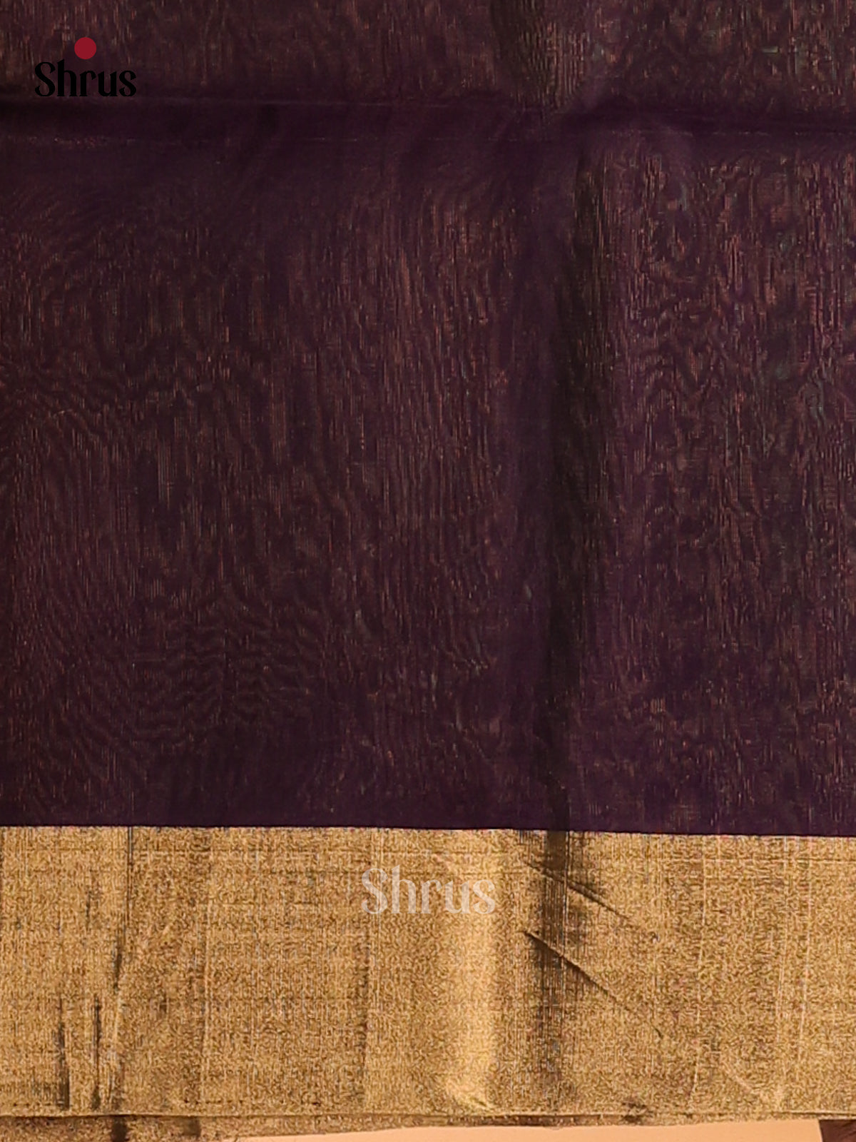 Pink Cotton Silk Saree with Gold Zari Border & Violet Brocade Pallu - Shop on Shrus.com