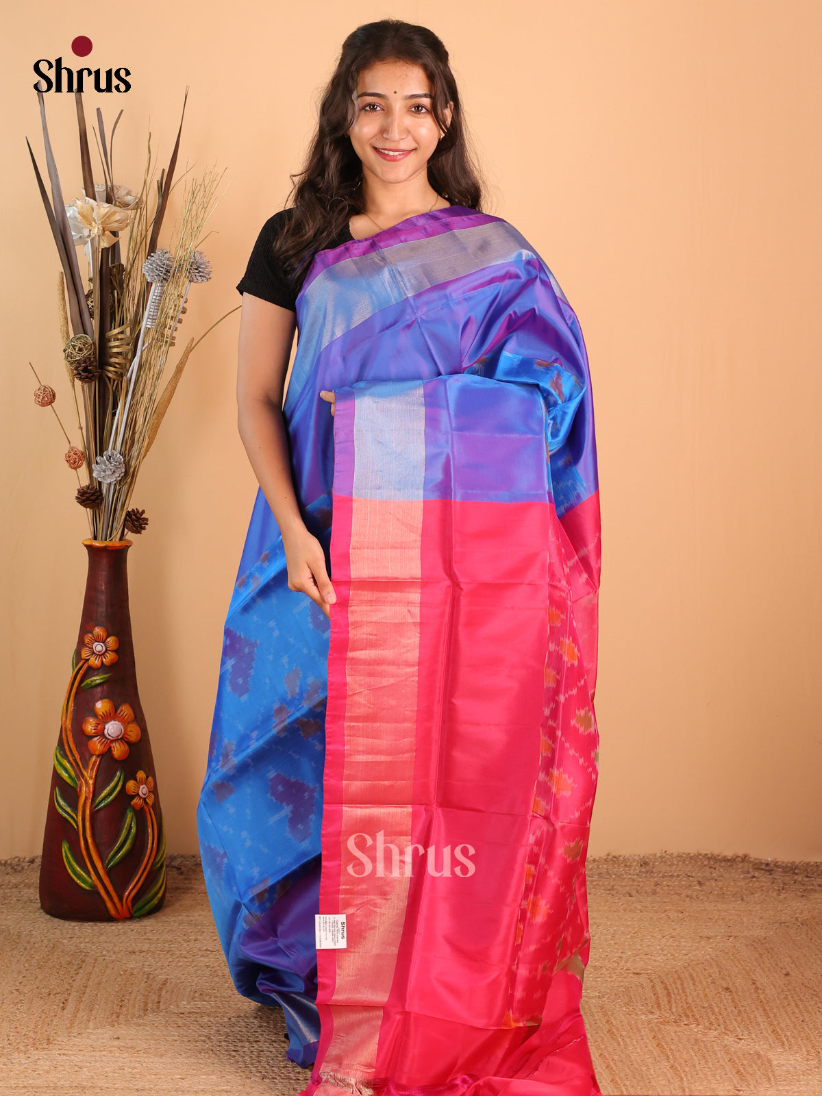Blue - Semi uppada Saree - Shop on Shrus.com
