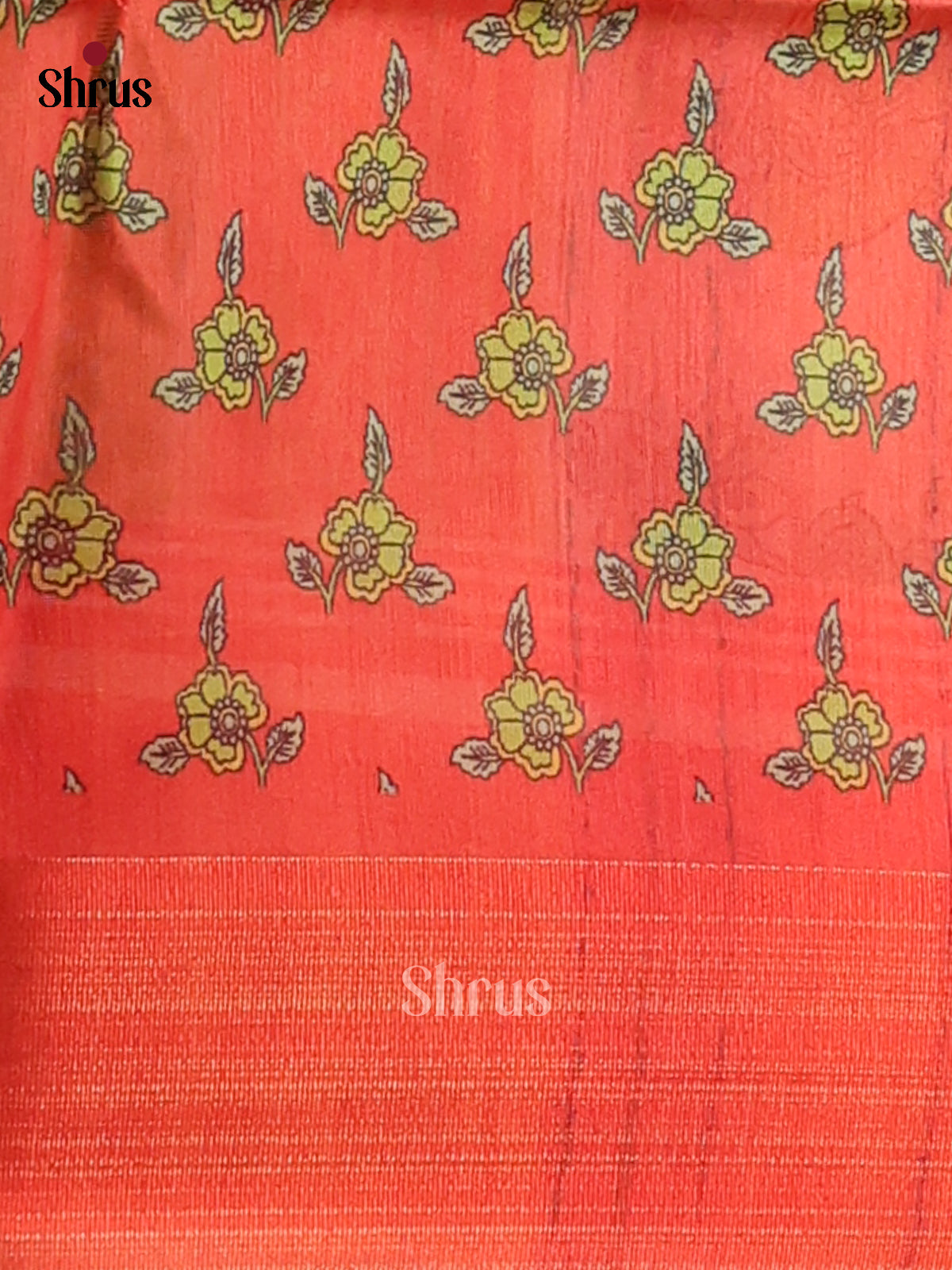 Parrot Green & Orange - Champa Semi tussar Saree - DCS11002 - Shop on Shrus.com