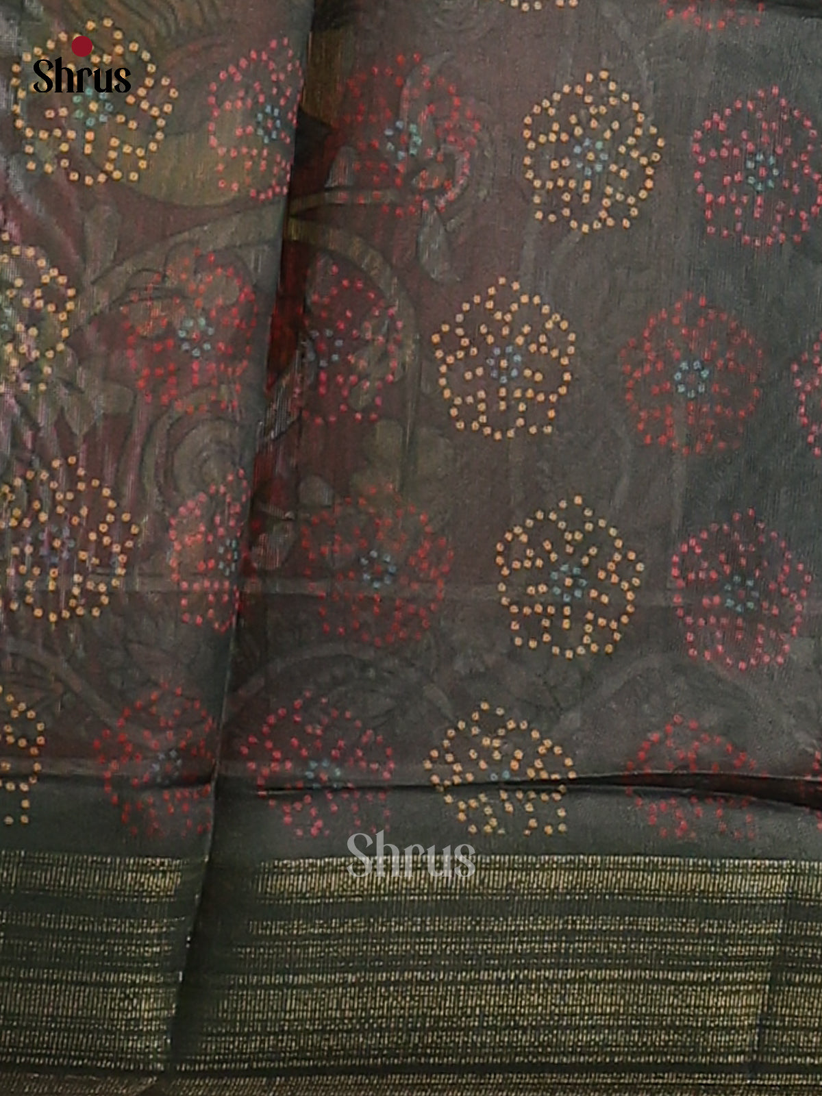 Yellow & Bottle Green - Champa Semitussar Saree - DCS11052 - Shop on Shrus.com