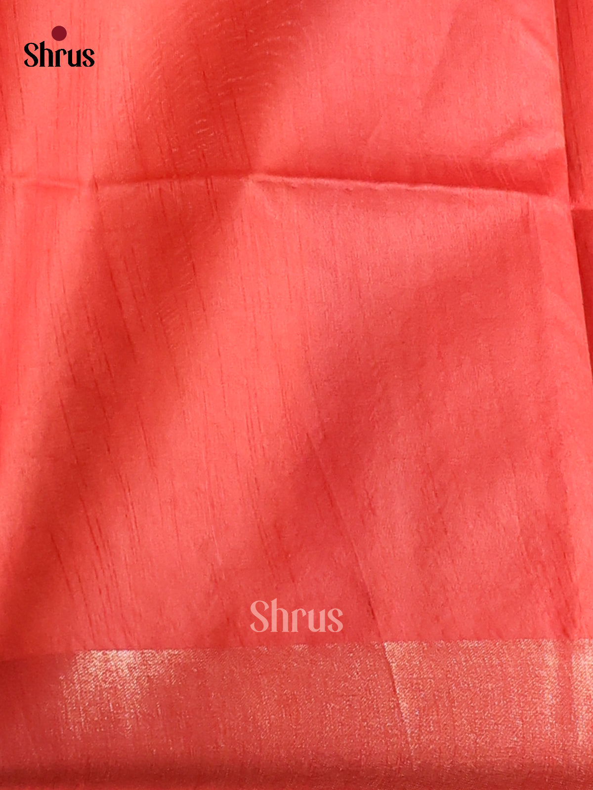 Peach & light red - Champa Semi Tussar Saree - DCS11060 - Shop on Shrus.com